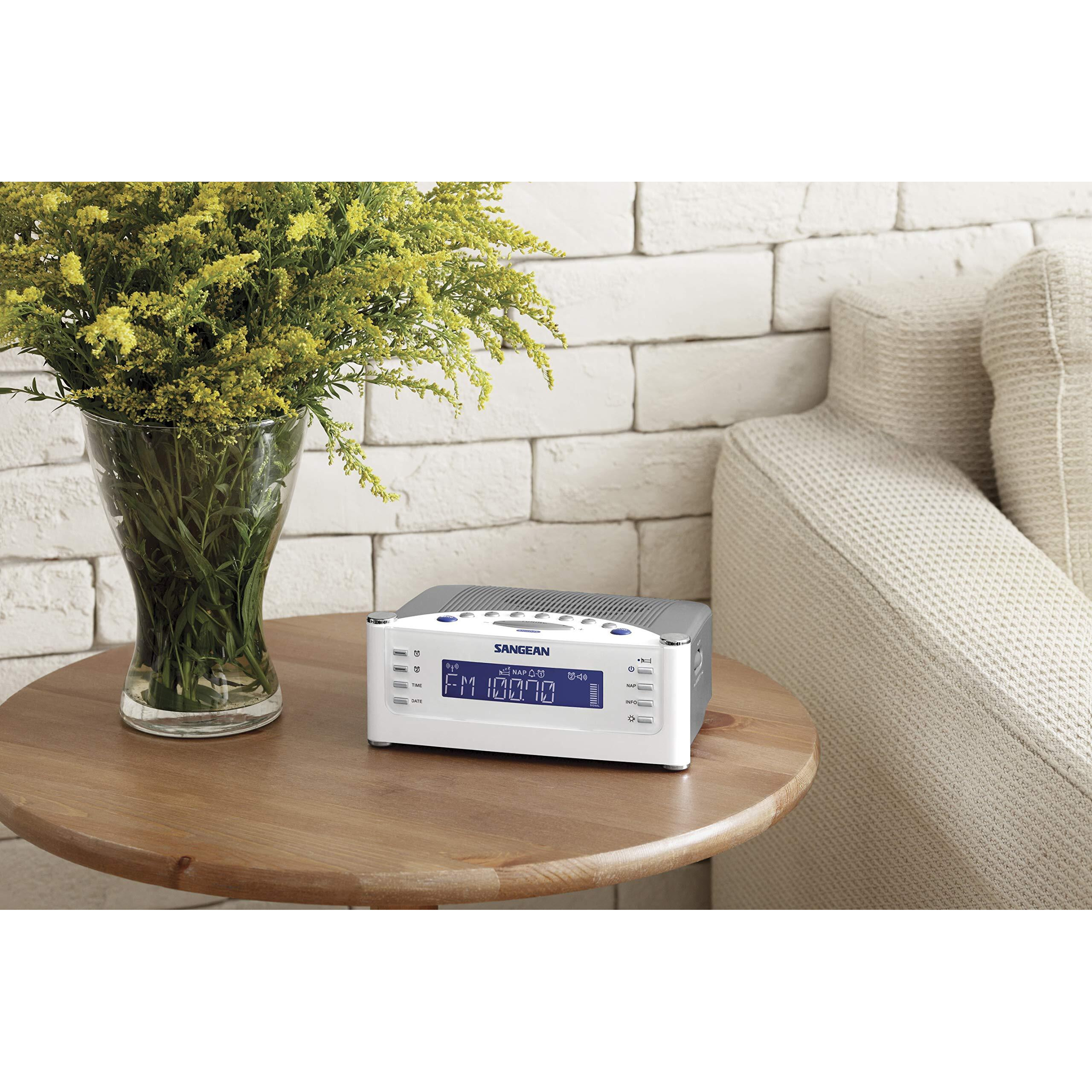 Sangean Rcr-22 Atomic Clock With Fm-Rds / Am / Aux-In Digital Tuning Clock Radio, Silver, One Size