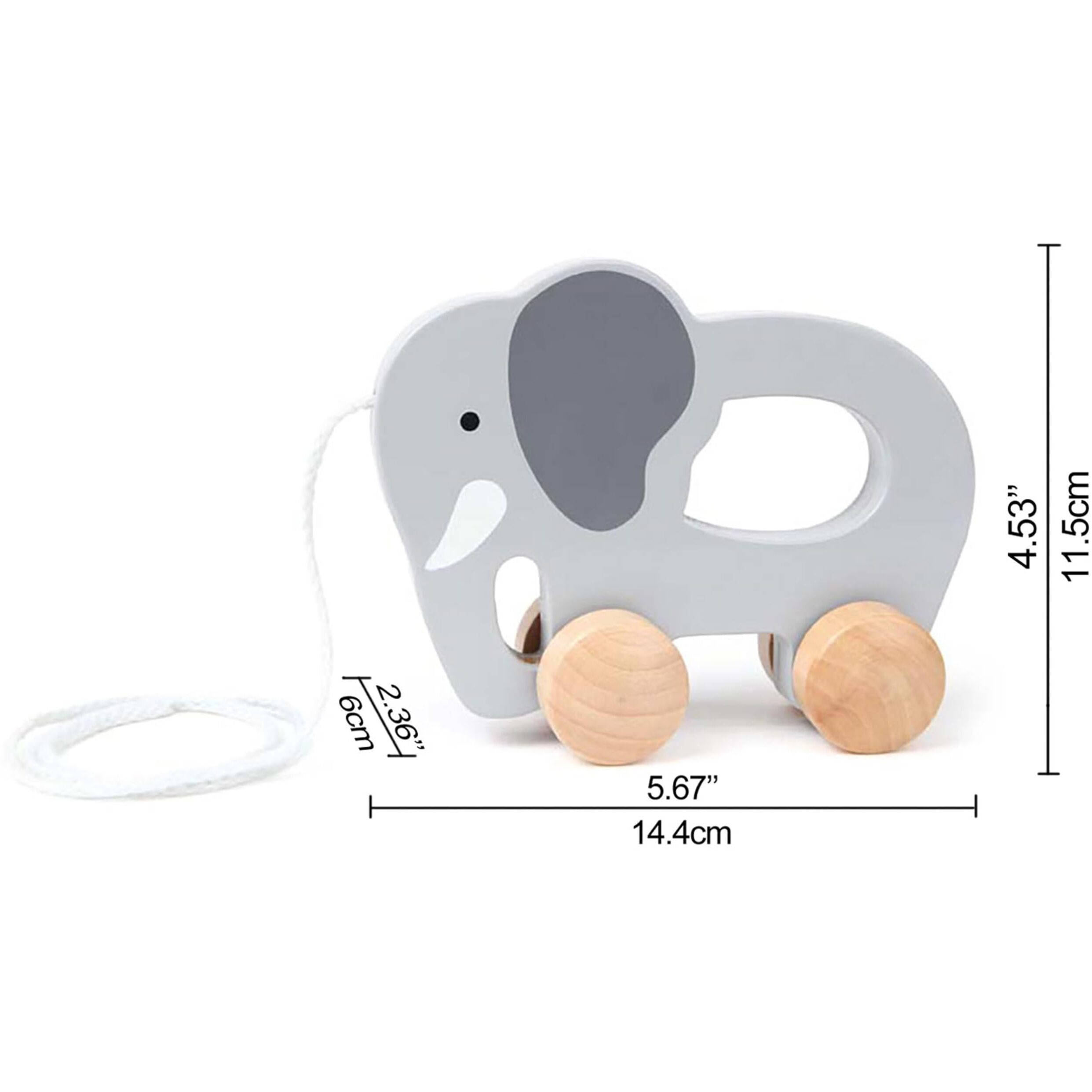Hape Wooden Elephant Pull-Along Baby Toy| Early Learning Push And Pull Toys For Toddlers Age 1 Years And Up