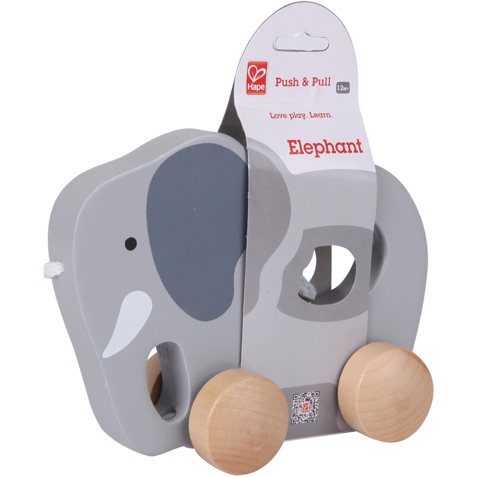 Hape Wooden Elephant Pull-Along Baby Toy| Early Learning Push And Pull Toys For Toddlers Age 1 Years And Up