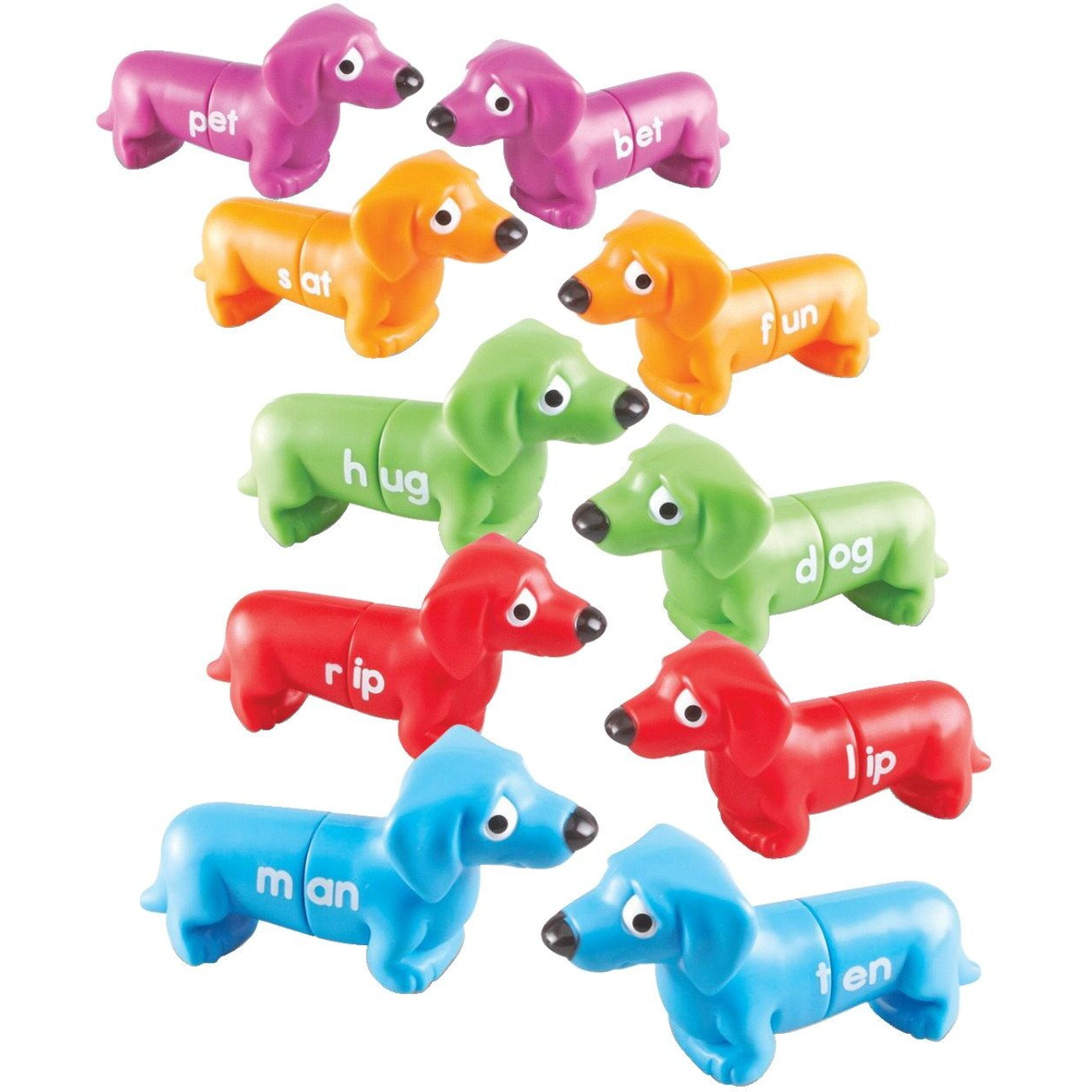 Learning Resources Snap-N-Learn Rhyming Pups Toy, Fine Motor Toys, Develops Color Recognition Skills, 20 Pieces, Ages 3+