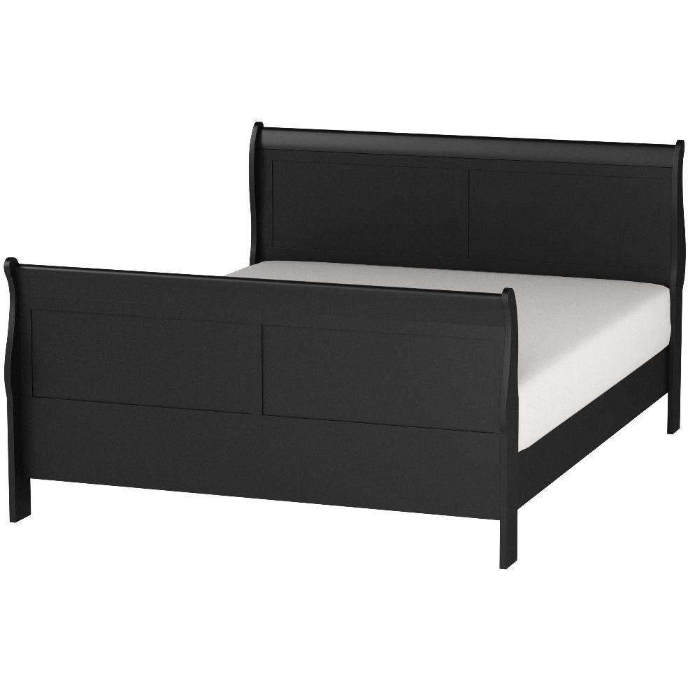 Coaster Furniture Louis Philippe Transitional Wood Queen Size Sleigh Panel Bed Black 203961Q
