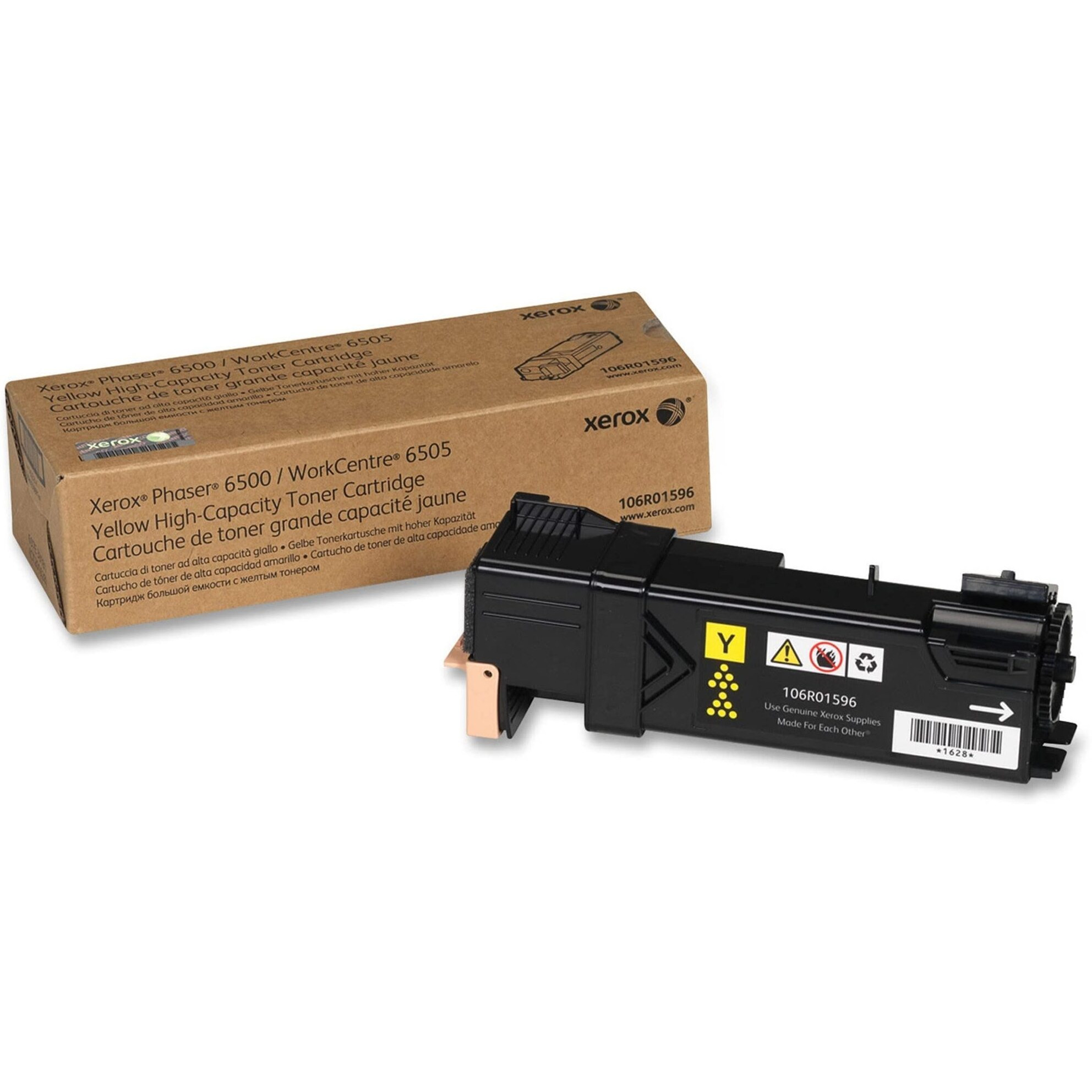 Xerox 106R01596 Yellow High Capacity Toner Cartridge For Phaser 6500/Wc 6505