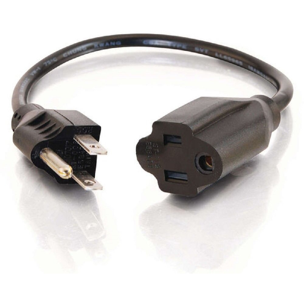 C2G Legrand Universal Power Cord, Computer Extension Cord With 18 Awg Power Cord, 6 Foot Computer Power Cable, Black, 1 Count, C2G 03115