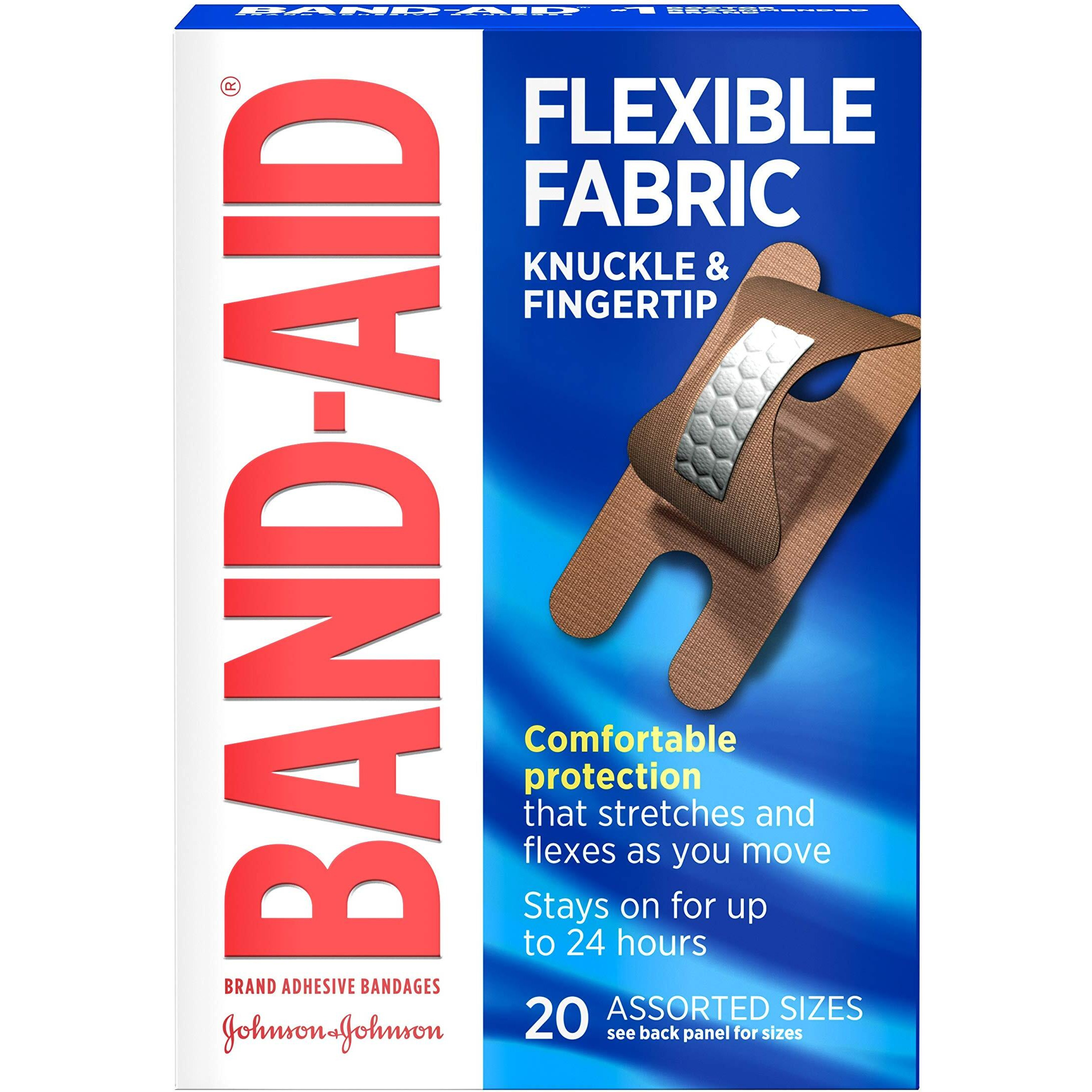 Band-Aid Brand Flexible Fabric Bandages Knuckle & Fingertip, 20 Count (Pack Of 2)