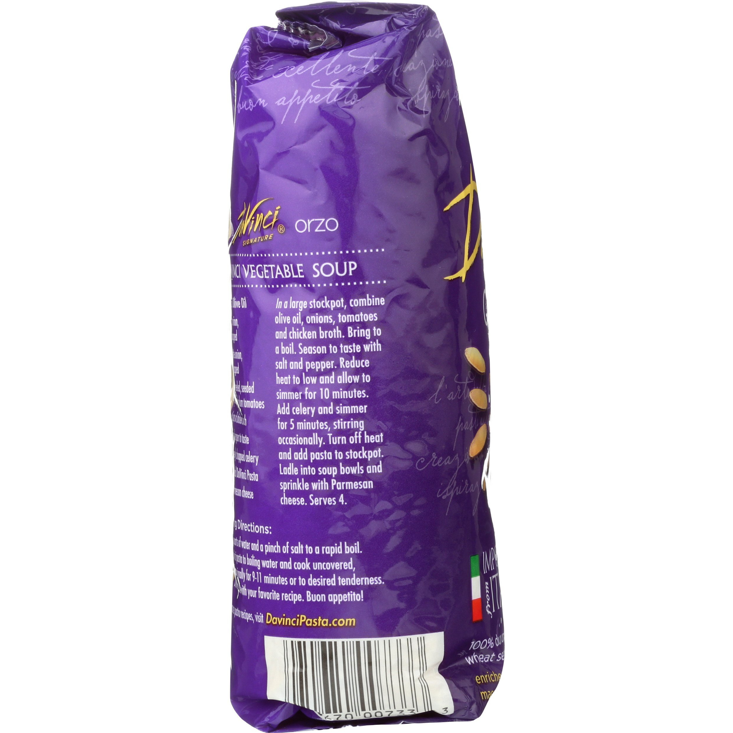 Davinci Signature, Orzo, 16 Ounce Resealable Bags (Pack Of 12)