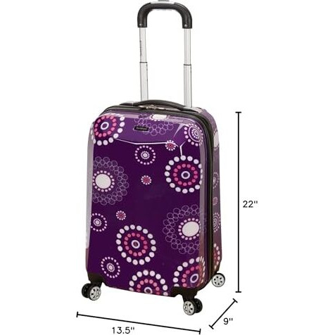 Rockland Vision Hardside Spinner Wheel Luggage, Purple Pearl, Carry-On 20-Inch