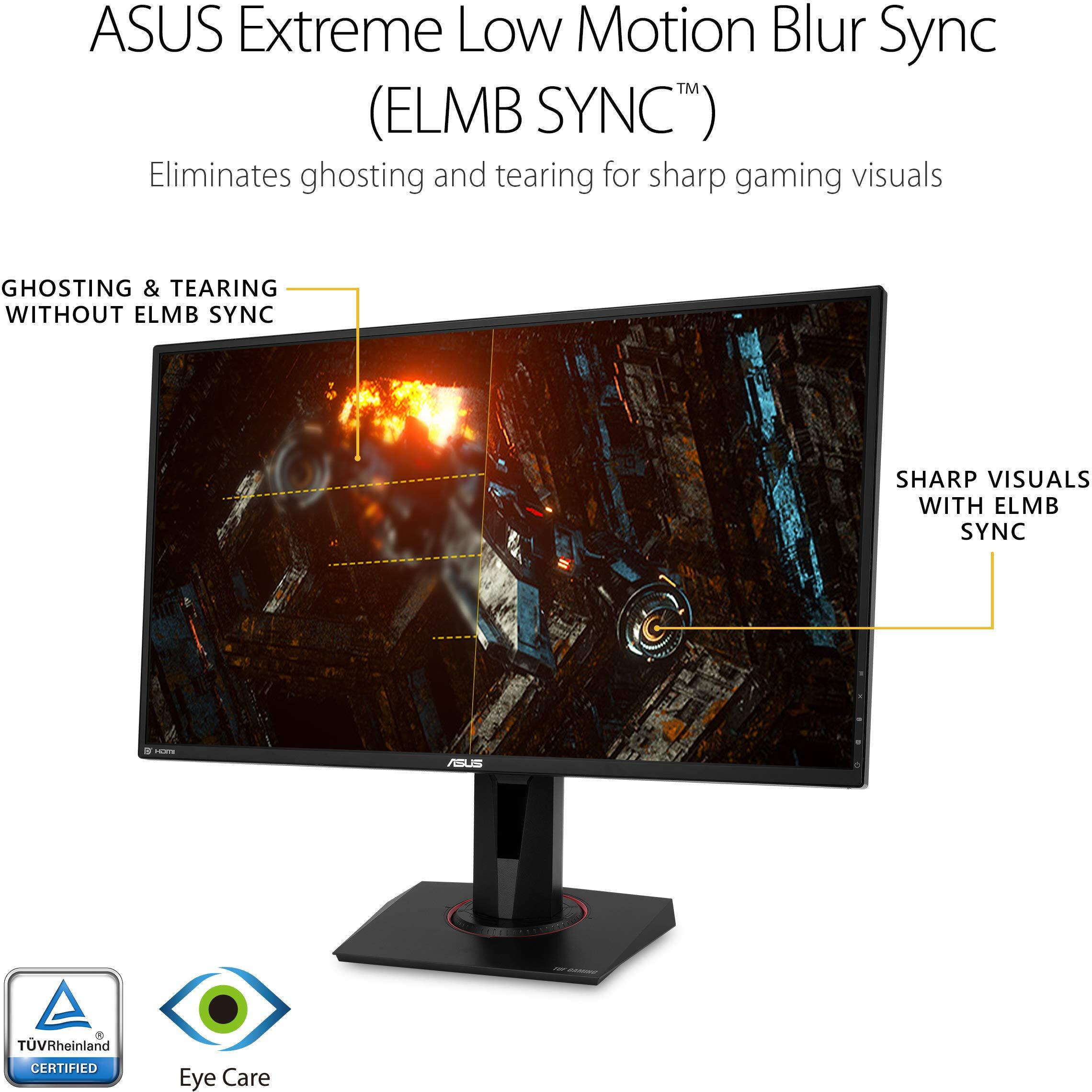 Asus Tuf Gaming 27"" 2K Hdr Gaming Monitor (Vg27Aq) - Qhd (2560 X 1440), 165Hz (Supports 144Hz), 1Ms, Extreme Low Motion Blur, Speaker, G-Sync Compatible, Vesa Mountable, Displayport, Hdmi ,Black