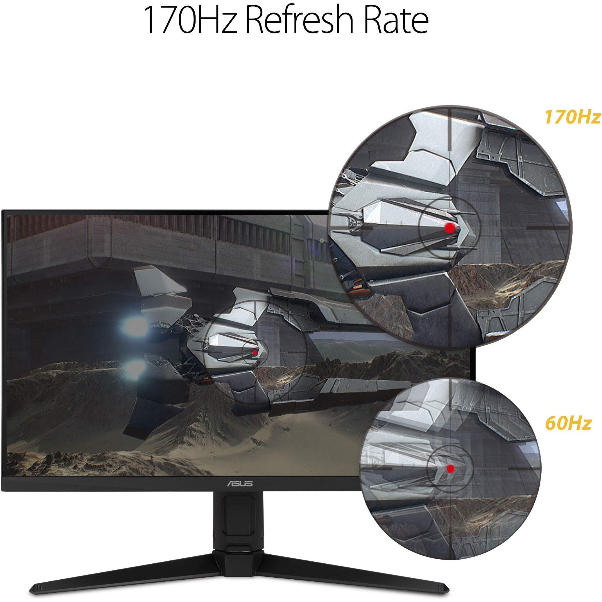 Asus Tuf Gaming Vg27Aql1A 27    Hdr Monitor, 1440P Wqhd (2560 X 1440), 170Hz (Supports 144Hz), Ips, 1Ms, G-Sync Compatible, Extreme Low Motion Blur Sync, Hdr400, 130% Srgb, Eye Care, Hdmi Displayport