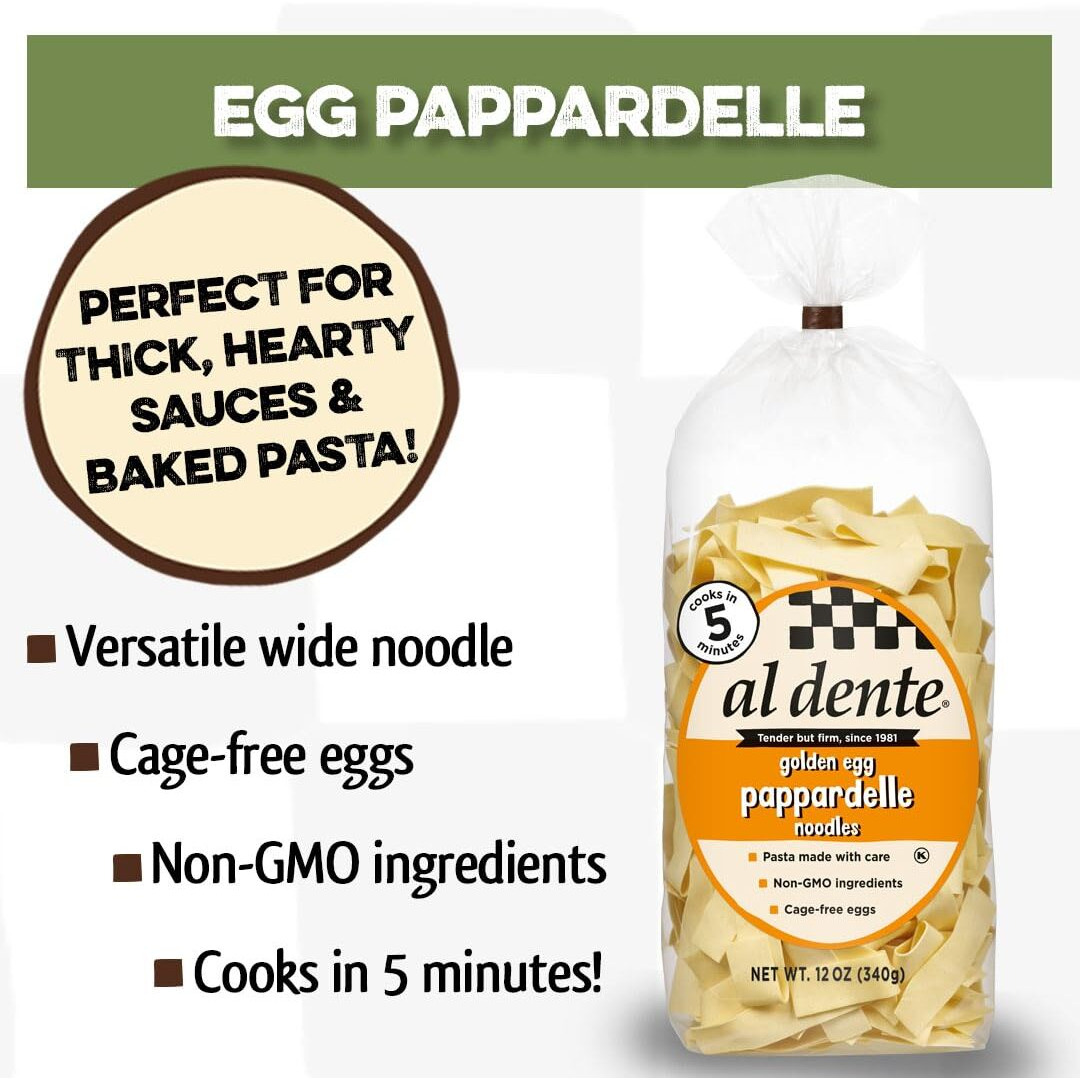 Al Dente Pappardelle, Golden Egg, 12-Ounce (Pack Of 6)