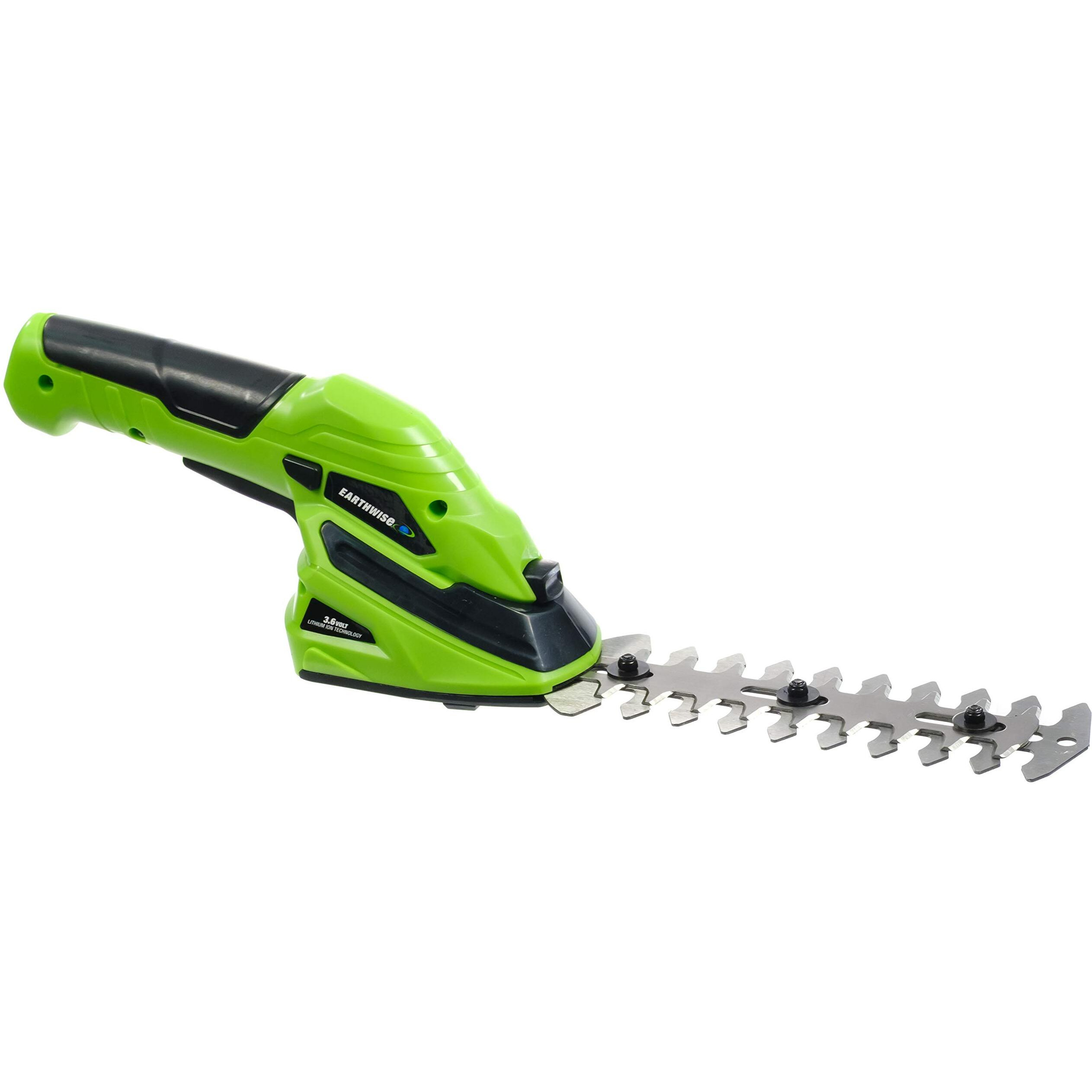 Earthwise Cordless Rechargeable 2-In-1 Shrub Shear And Hedge Trimmer Combo
