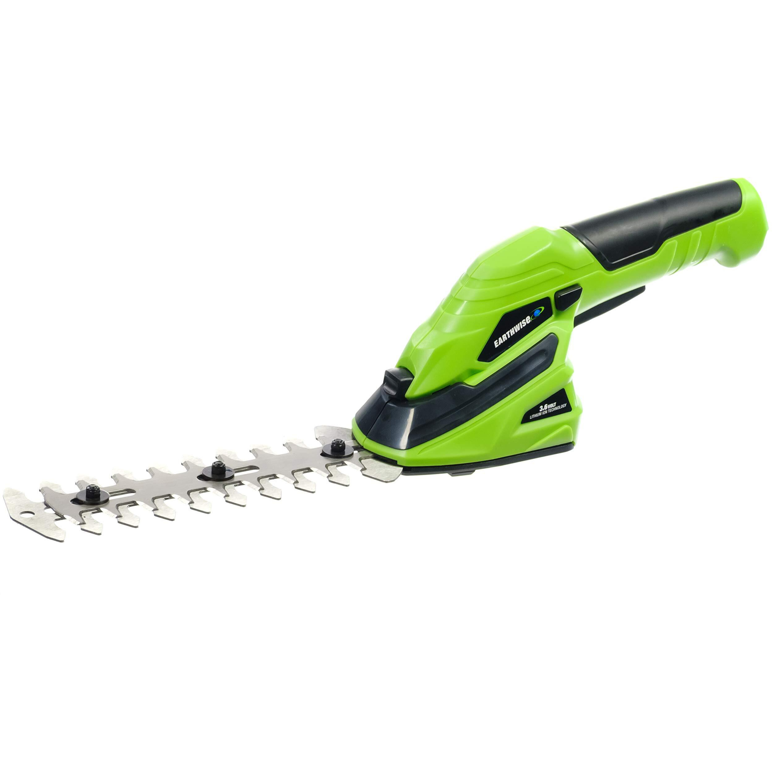 Earthwise Cordless Rechargeable 2-In-1 Shrub Shear And Hedge Trimmer Combo