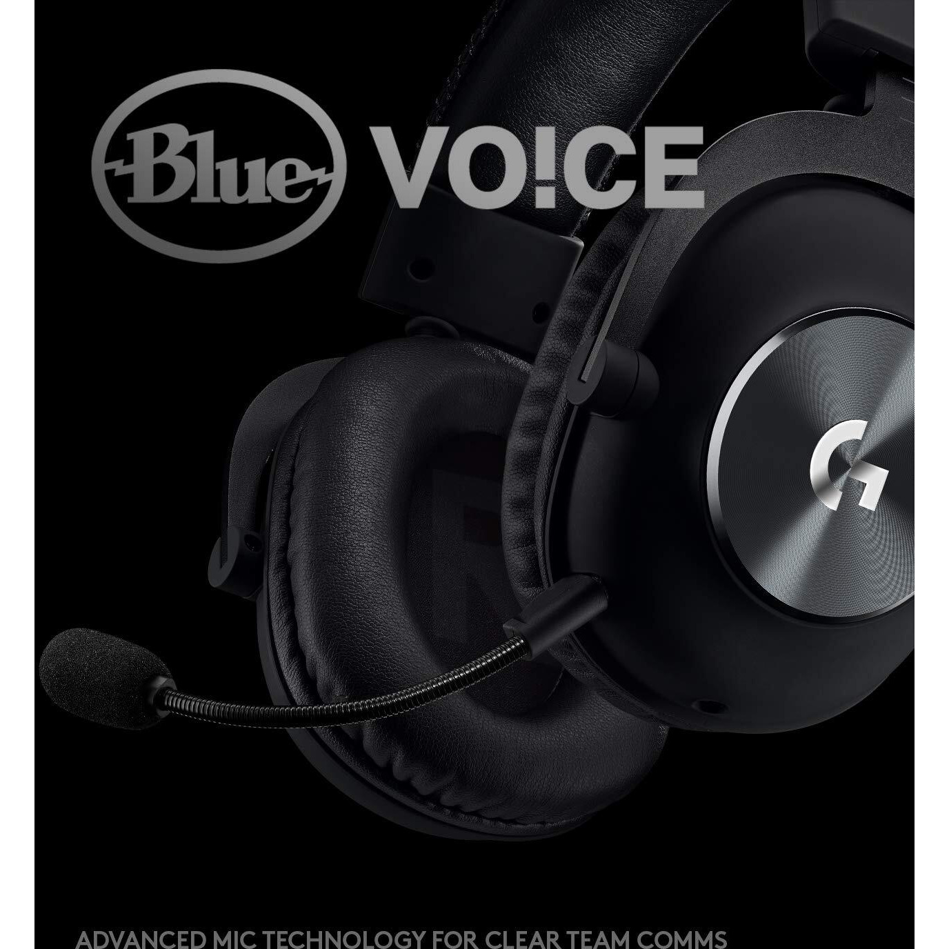 Logitech G Pro X Wired Gaming Headset Blue VoCe Detachable Boom Mic, Dts 7.1, 50 Mm Drivers, Usb/3.5Mm Aux, Spare Memory Foam Ear Pads, Usb Dac & Bag Included, For Pc, Xbox, Ps5, Ps4 - Black