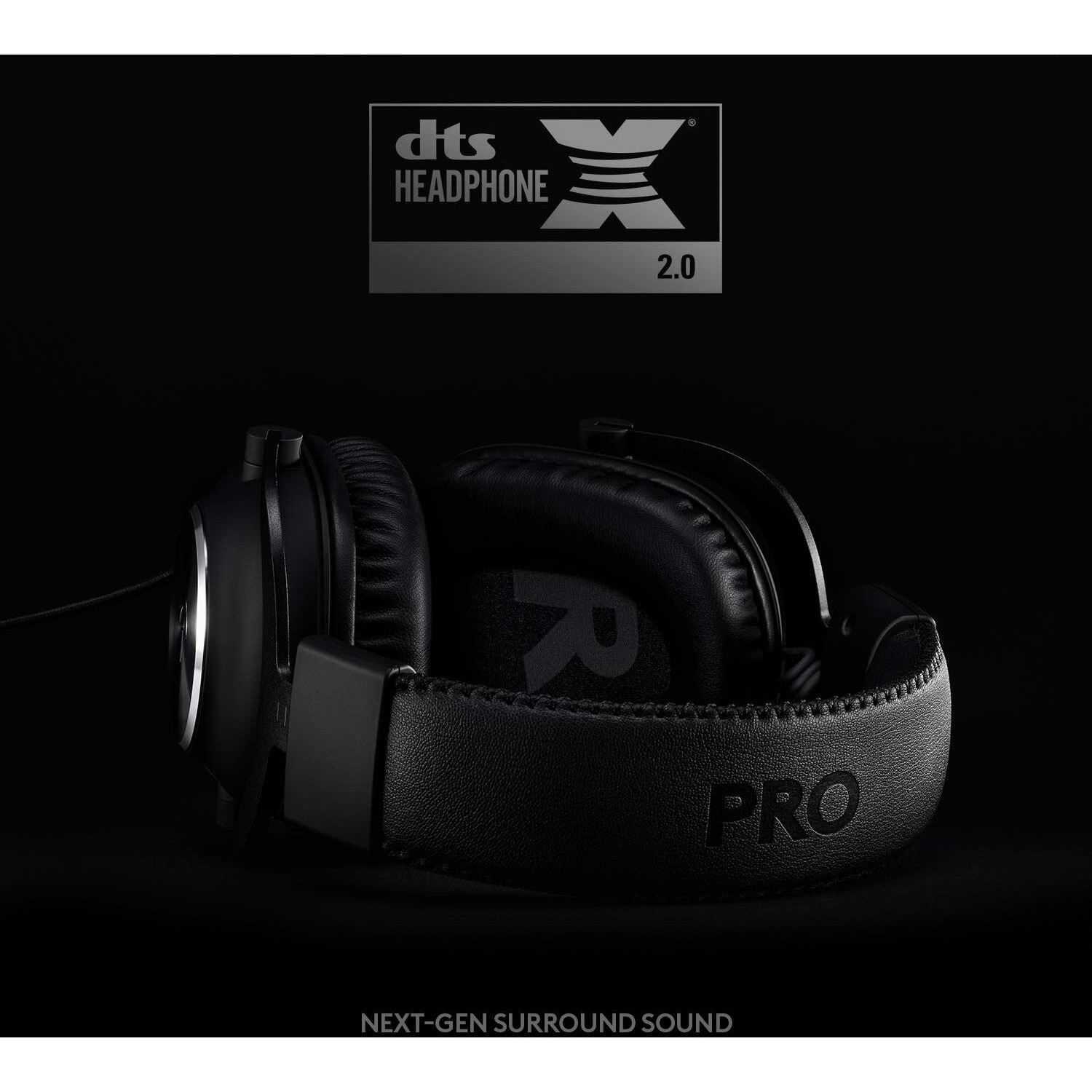 Logitech G Pro X Wired Gaming Headset Blue VoCe Detachable Boom Mic, Dts 7.1, 50 Mm Drivers, Usb/3.5Mm Aux, Spare Memory Foam Ear Pads, Usb Dac & Bag Included, For Pc, Xbox, Ps5, Ps4 - Black