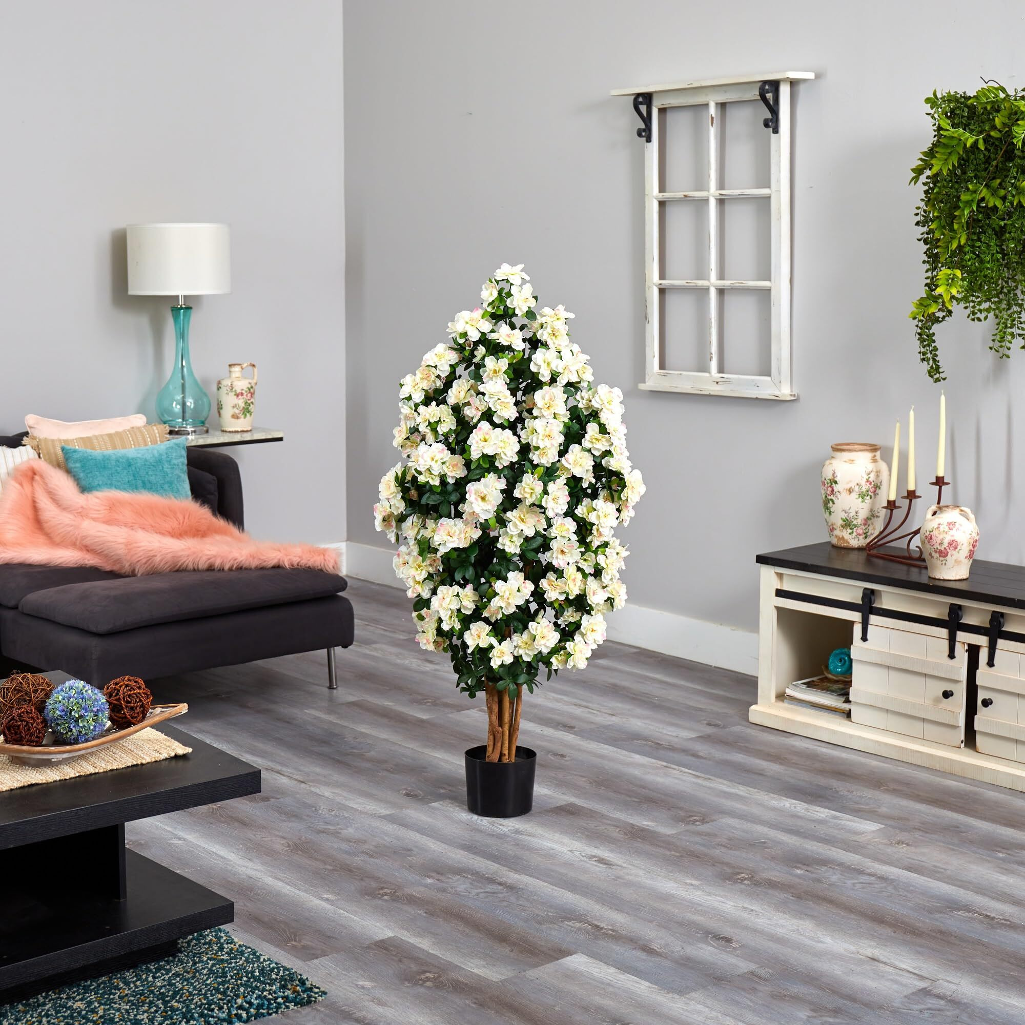 Nearly Natural 57In. Azalea Artificial Tree