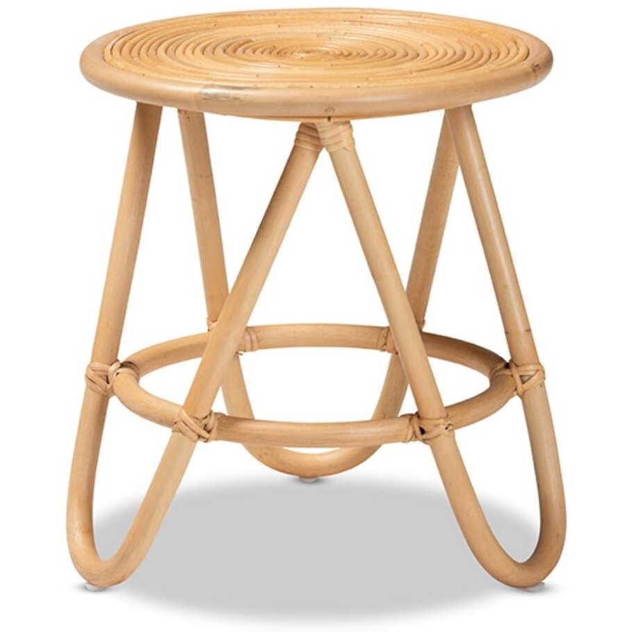 Baxton Studio Rinjani Modern Bohemian Natural Brown Rattan End Table