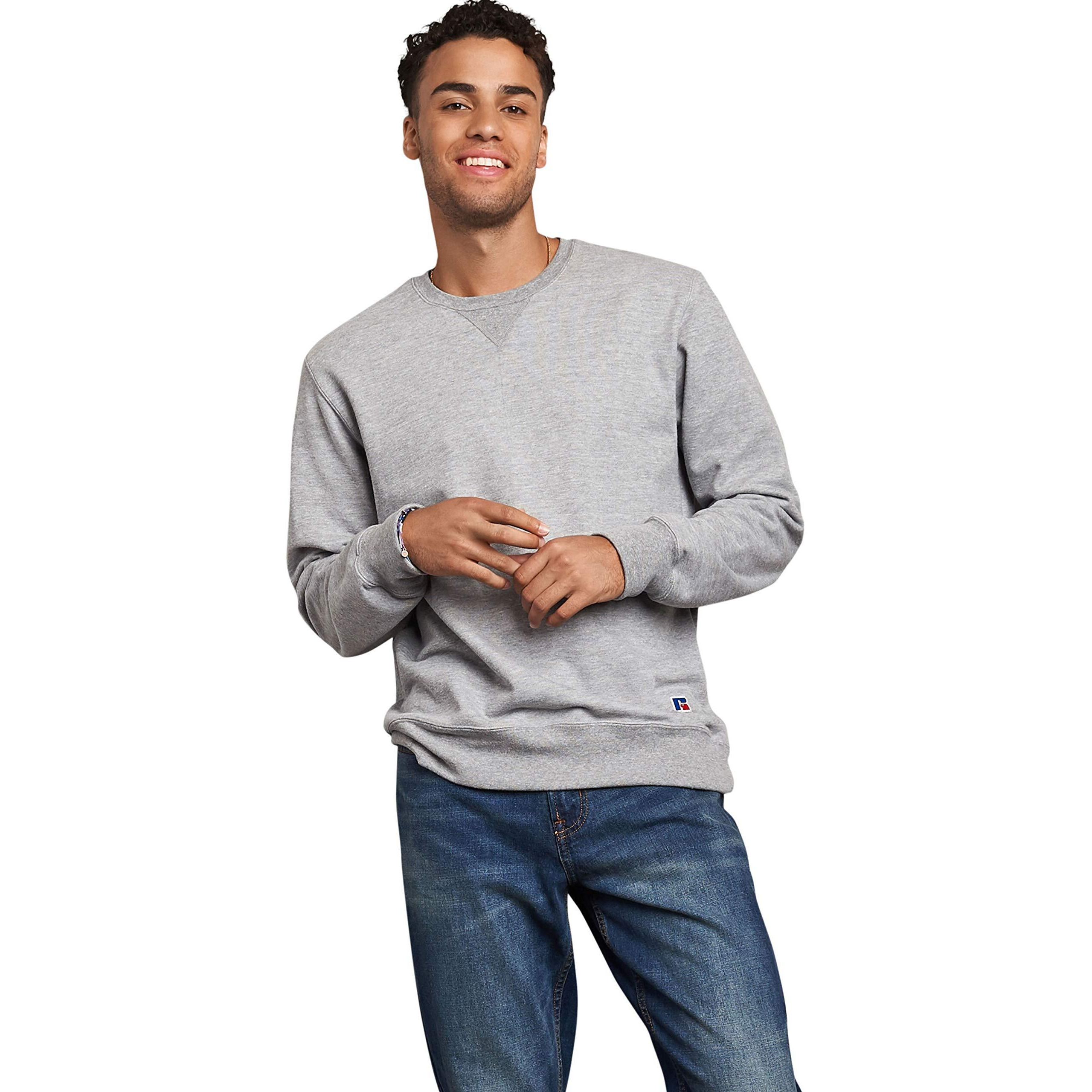 Russell Athletic Mens Cotton Rich 2.0 Premium Fleece Sweatshirt Shirt, Oxford, Small Us
