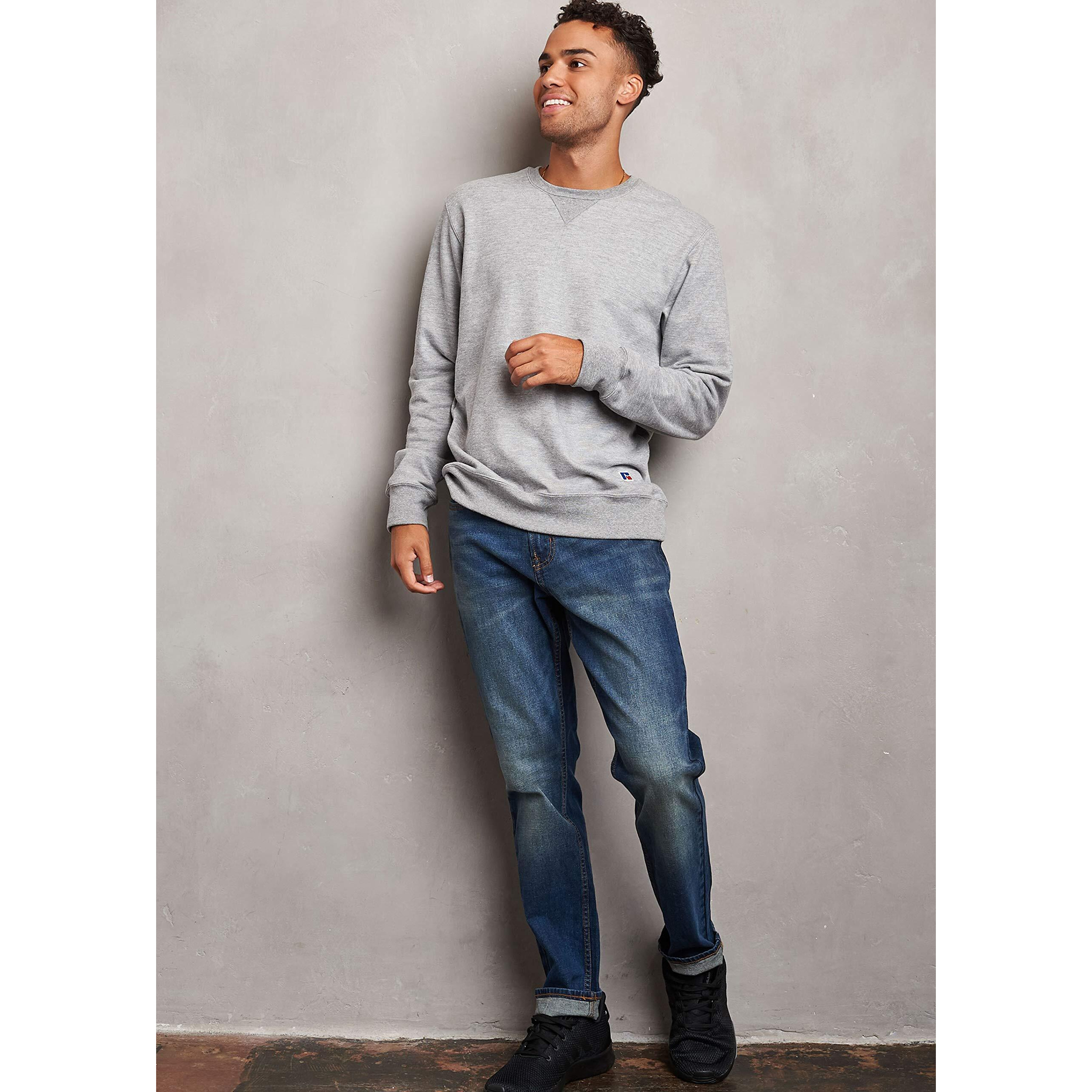 Russell Athletic Mens Cotton Rich 2.0 Premium Fleece Sweatshirt Shirt, Oxford, Small Us