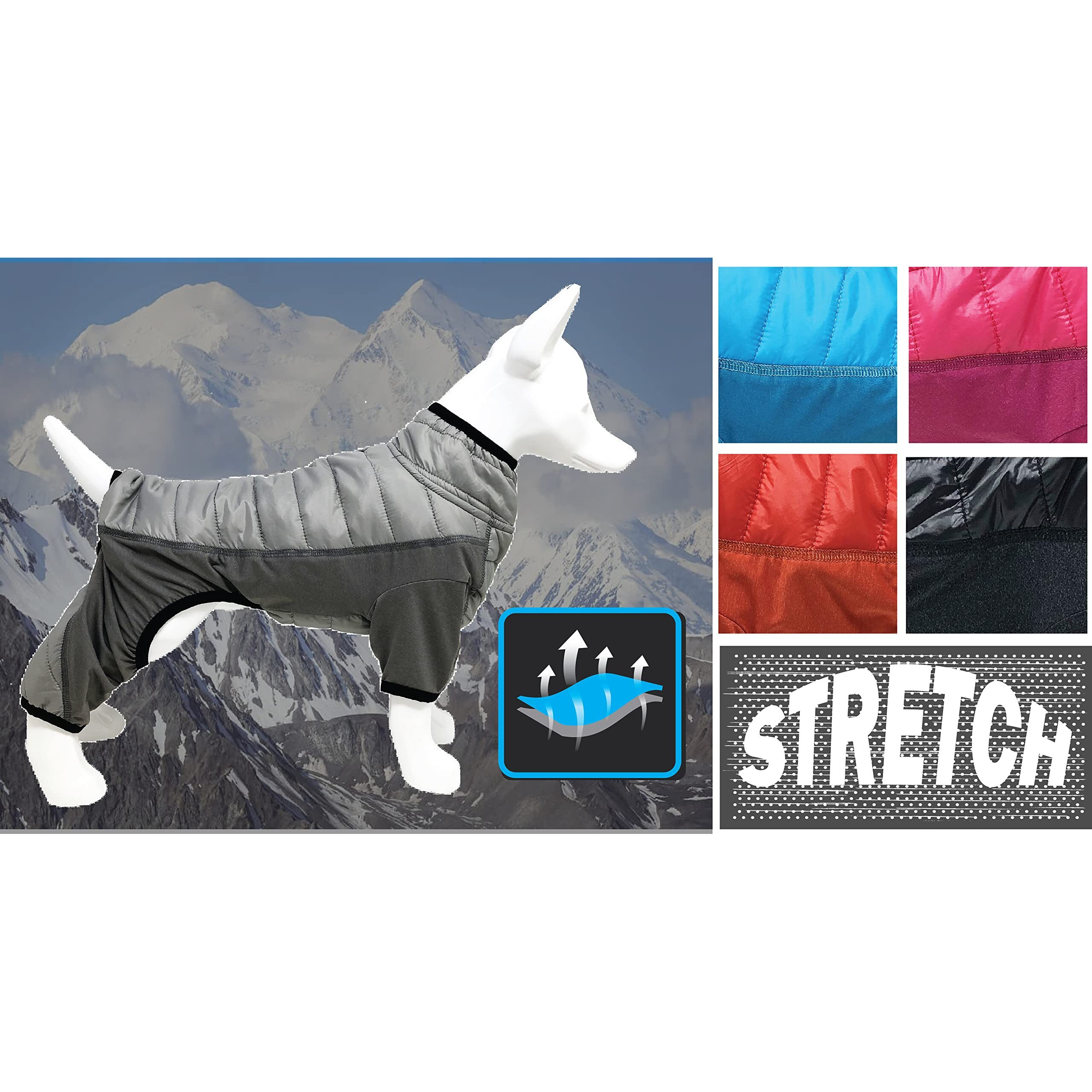 Pet Life Aura-Vent Lightweight 4-Season Stretch And Quick-Dry Full Body Dog Jacket, Xs, Grey