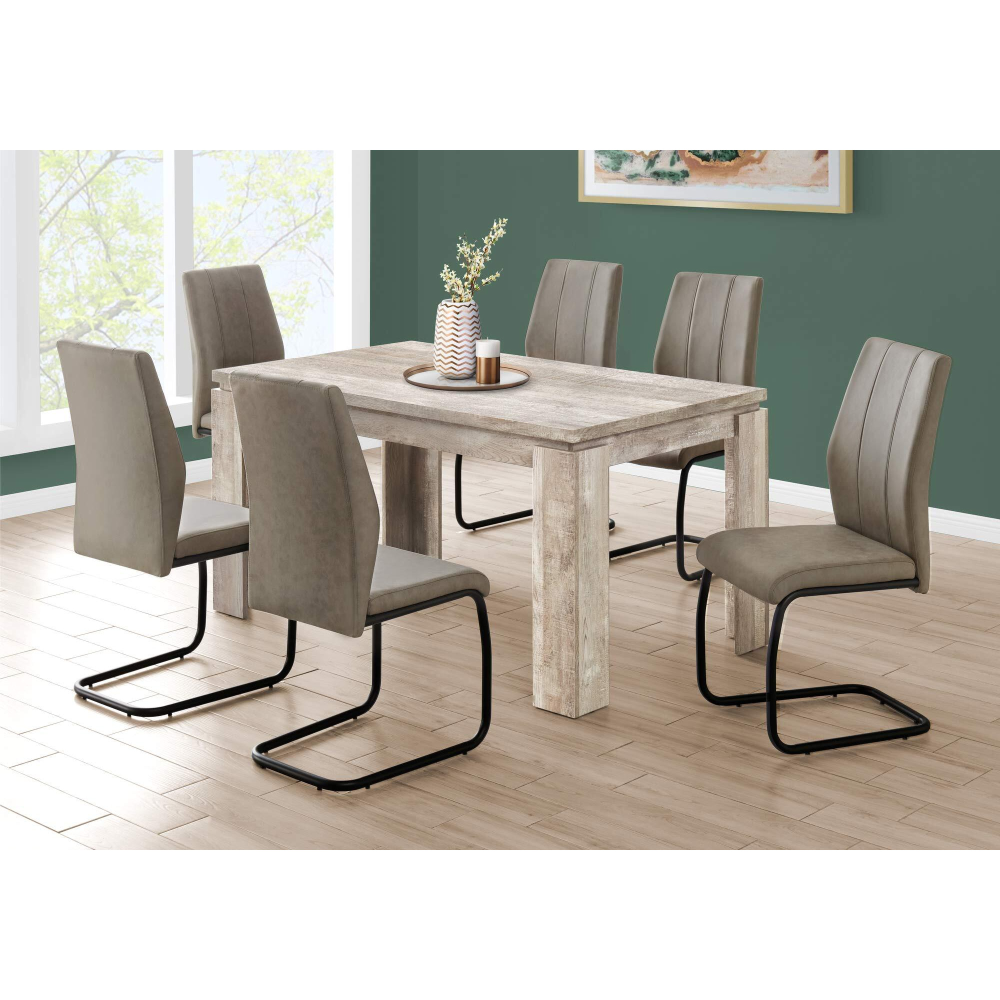Monarch Specialties 36"&quotX 60"" / Taupe Reclaimed Wood-Look Dining Table