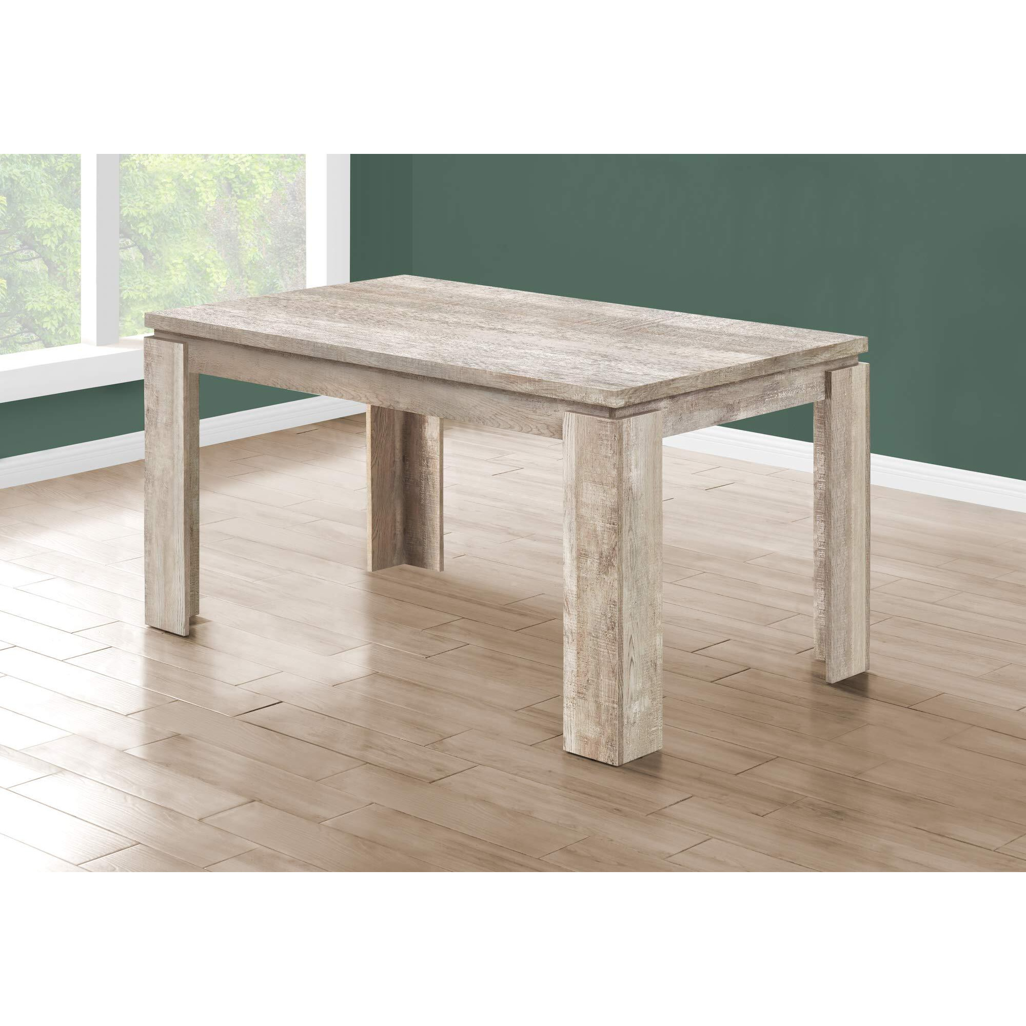 Monarch Specialties 36"&quotX 60"" / Taupe Reclaimed Wood-Look Dining Table