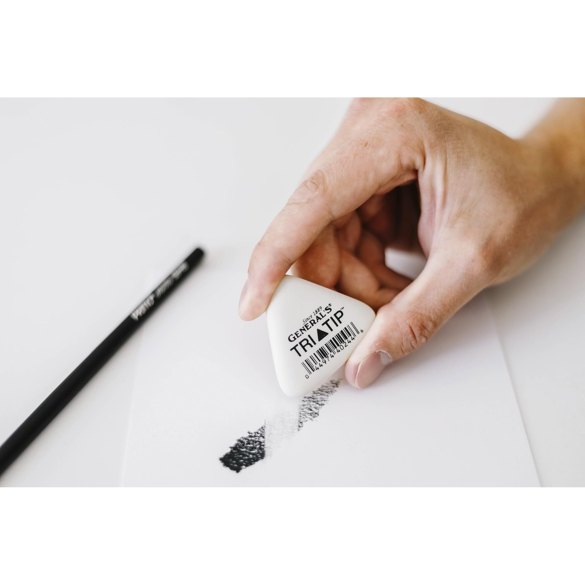 General's Tri-Tip Eraser, White, Pack Of 48