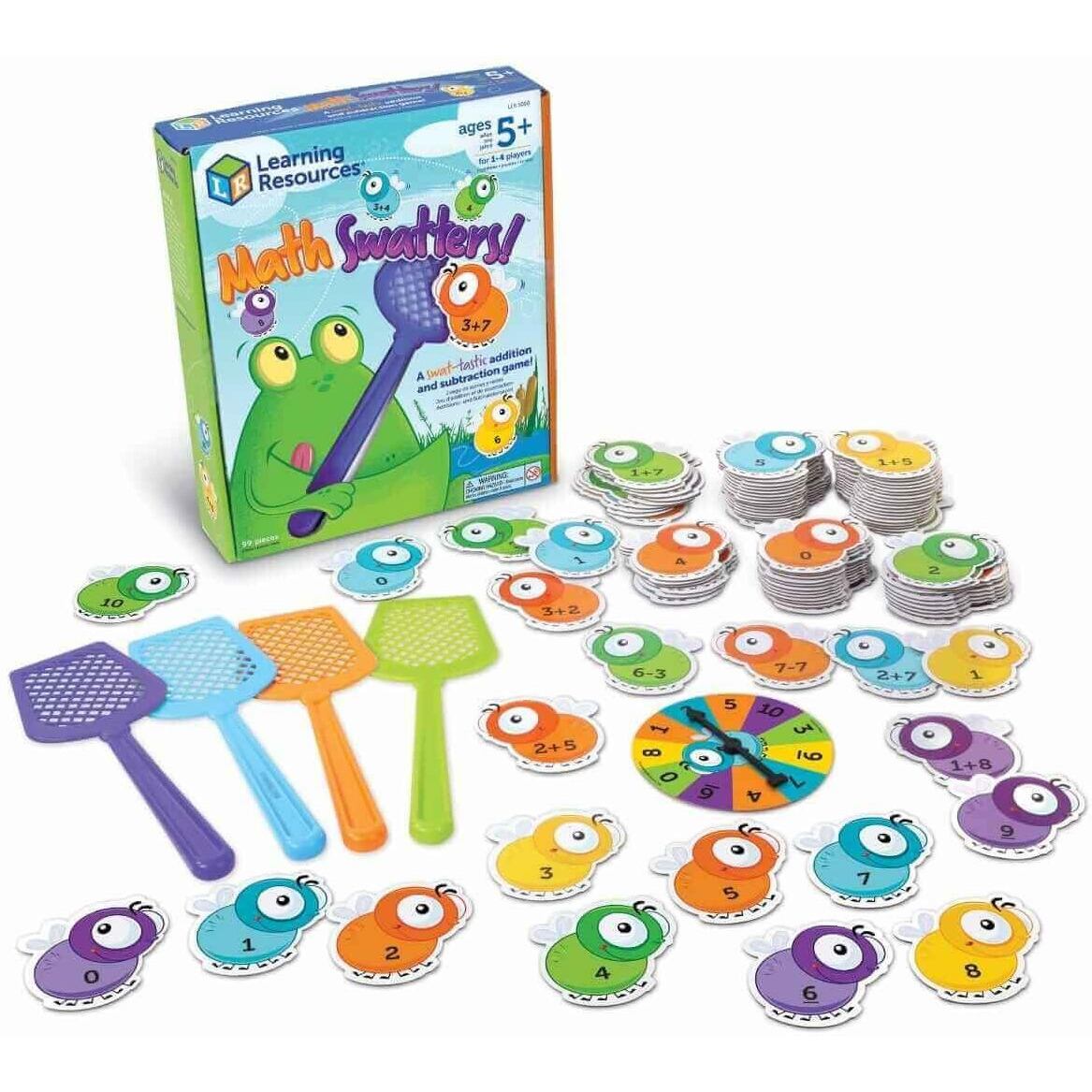 Learning Resources Mathswatters, Addition & Subtraction Game, Math Games For Kids, Educational Games, Preschool Math, Montessori, 99 Pieces, Age 5+