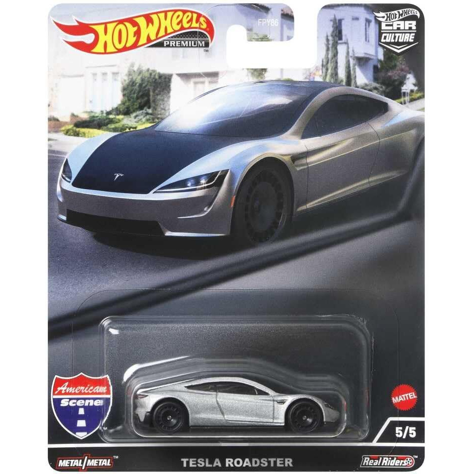 Hot Wheels Tesla Roadster Safari Vehicle For 3 Kids Years Old & Up, Premium Collection Of Car Culture 164 Scale Vehicles