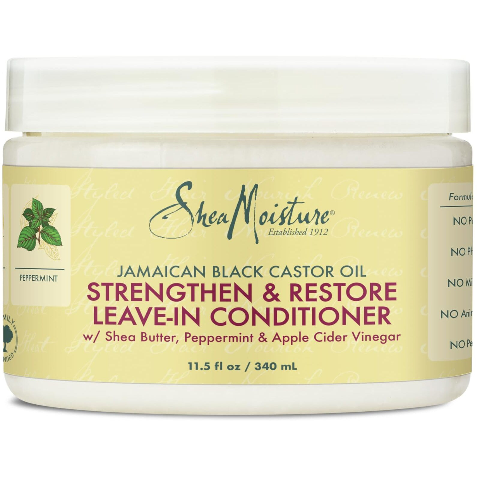 Sheamoisture 100% Pure Jamaican Black Castor Oil Leave In Conditioner For Damaged Hair And To Soften Detangle Hair 11.5Oz