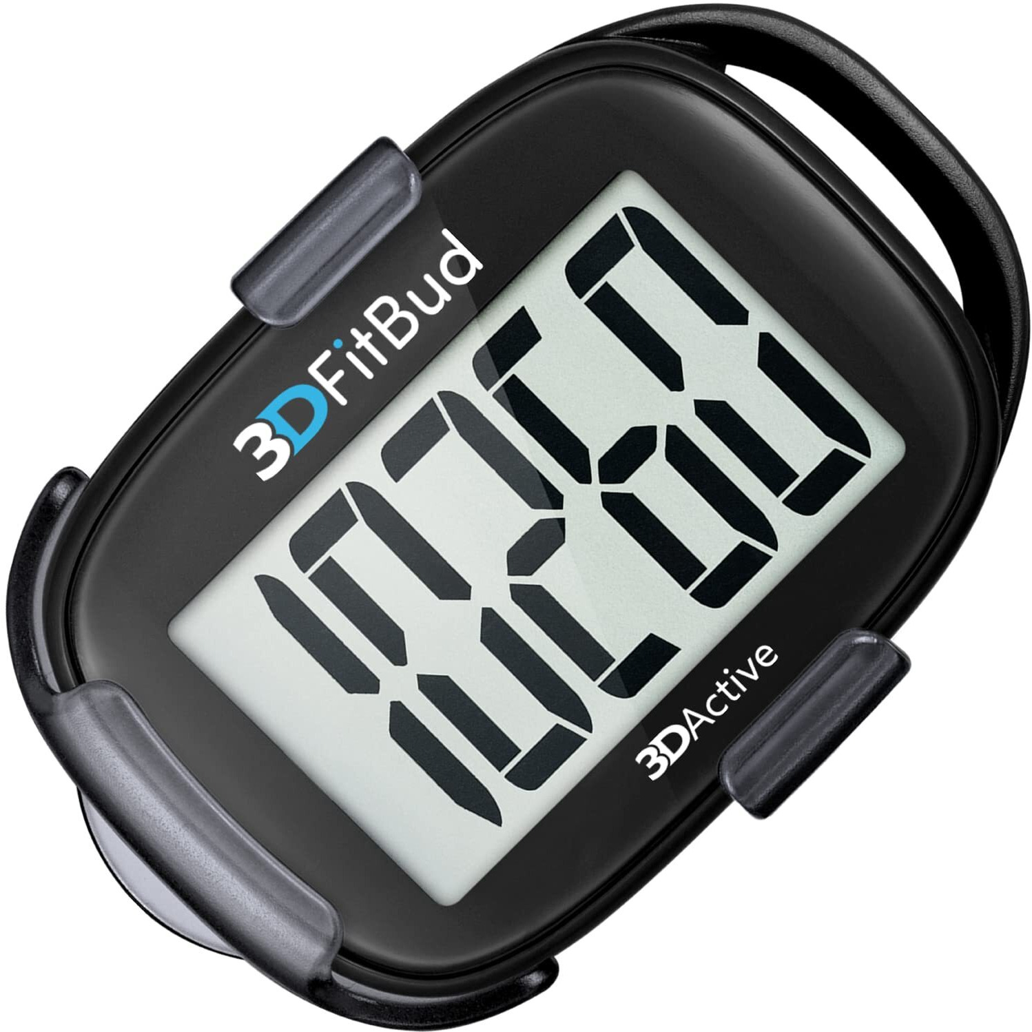 3Dfitbud Simple Step Counter Walking 3D Pedometer From 3Dactive With Clip & Lanyard - A420S - Black