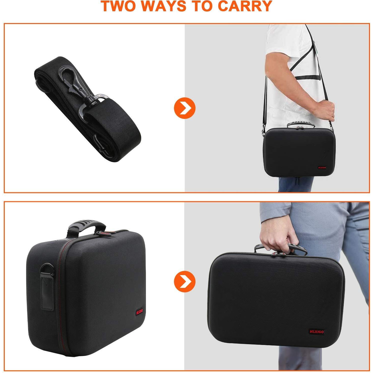 Nexigo Hard Carrying Case For Oculus Quest 2 And 3 With Elite Strap, All-In-One, Lightweight, Vr Gaming Headsets And Controllers Accessories, Hard Protective Travel Case With Shoulder Strap (Black)
