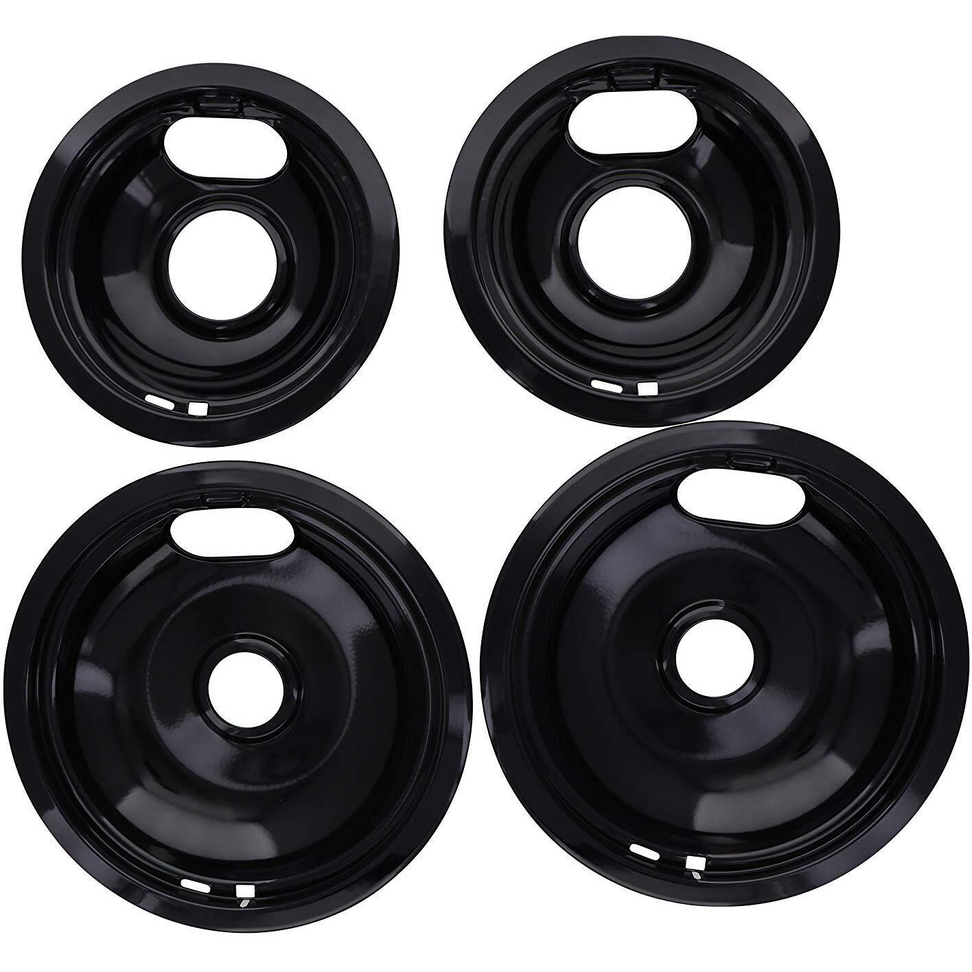 Kitchen Basics 101 Made In The Usa, Porcelain Drip Pan Set Replacement For Whirlpool Amana Maytag W10288051  2 Ea 6    93169204B And 8"" 93169205B, Ap4507828,1874987, 4396070, 4396072, Ah2377787