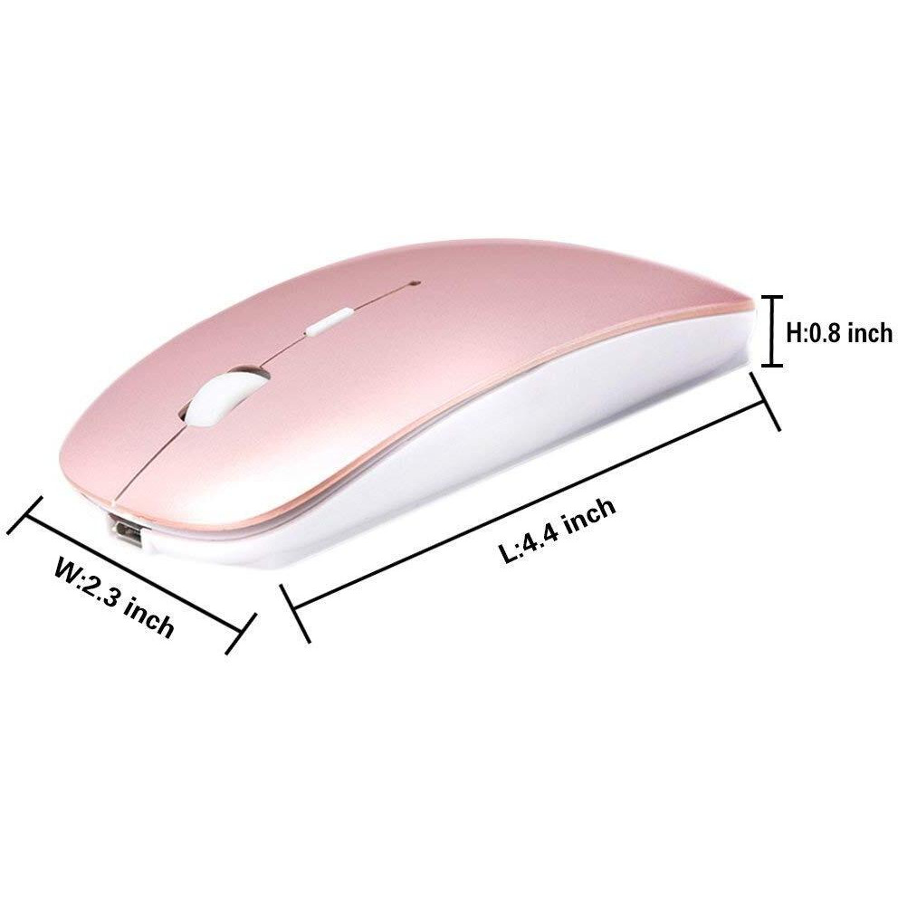 Zeru Bluetooth Mouse Rechargeable Wireless Mouse For Macbook Pro,Bluetooth Wireless Mouse For Laptop Pc Computer (Rose Gold)