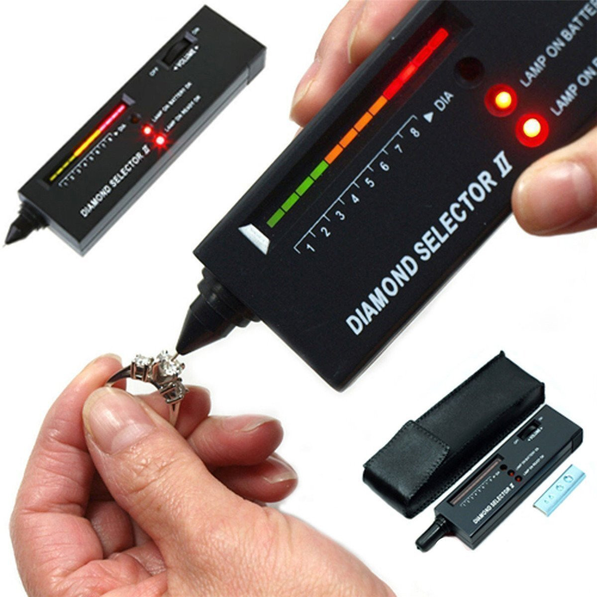High Accuracy Professional Diamond Tester Pen Jeweler Tool For Novice And Expert - Diamond Selector Ii 9V Battery Included(Black)