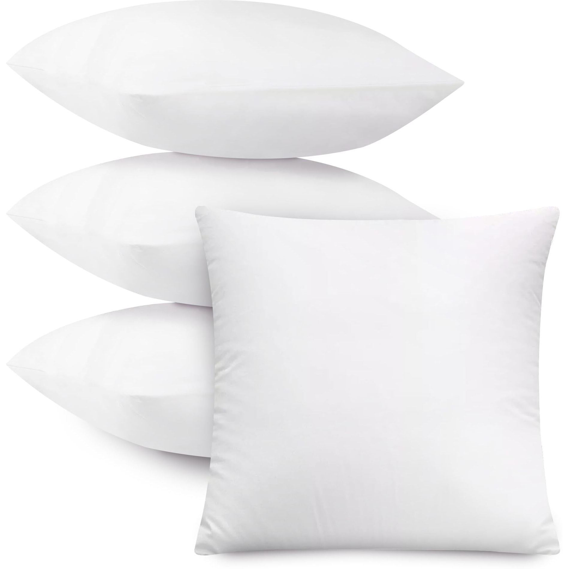 Hannah Linen Throw Pillows - 18X18 Pillow Insert Set Of 4 - Throw Pillows For Couch & Bed - Soft & Comfortable Square Pillows - Decorative Cushion