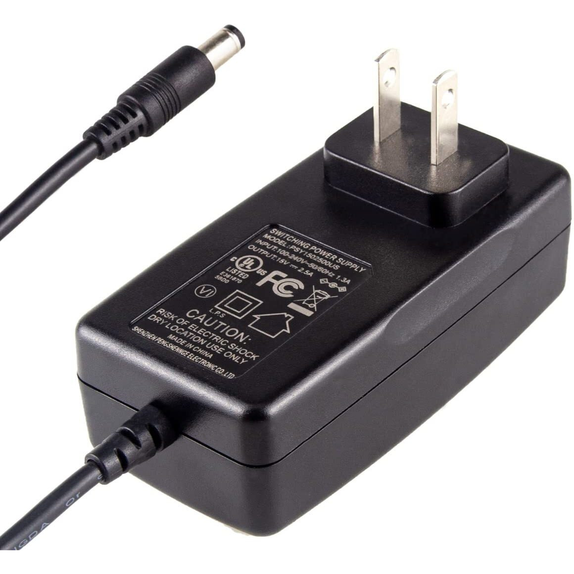 Portable Power Station Charger Adapter, Fanlide 15V 2.5A Power Supply Adapter Charger Compatible With 150-200W Portable Power Station