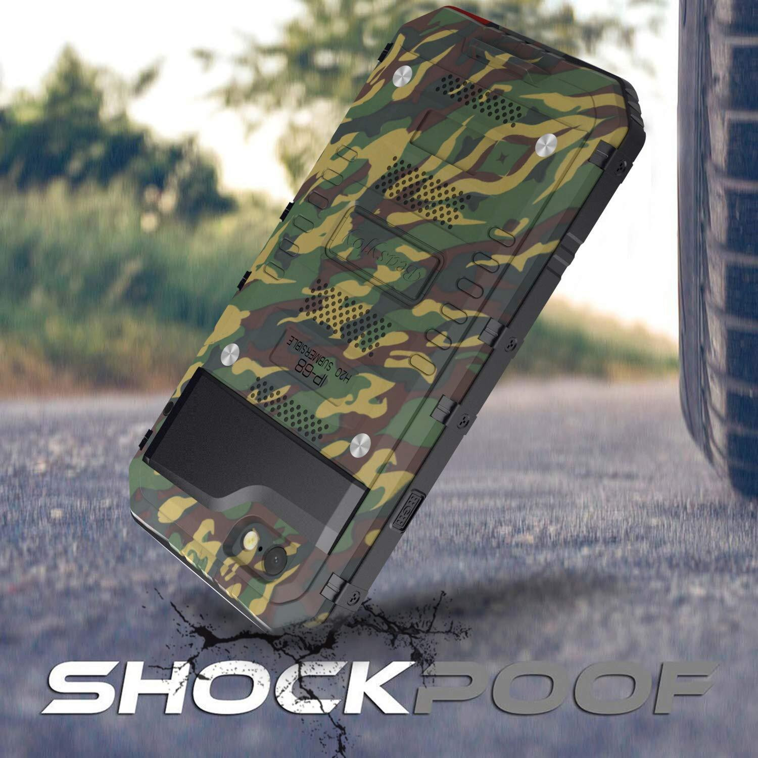 Beasyjoy For Iphone Se 2022/2020, For Iphone 7/8 Case Waterproof, Metal Heavy Duty Case With Screen Protector, Full Body Protective Military Grade Shockproof Dropproof Tough Case, Camo