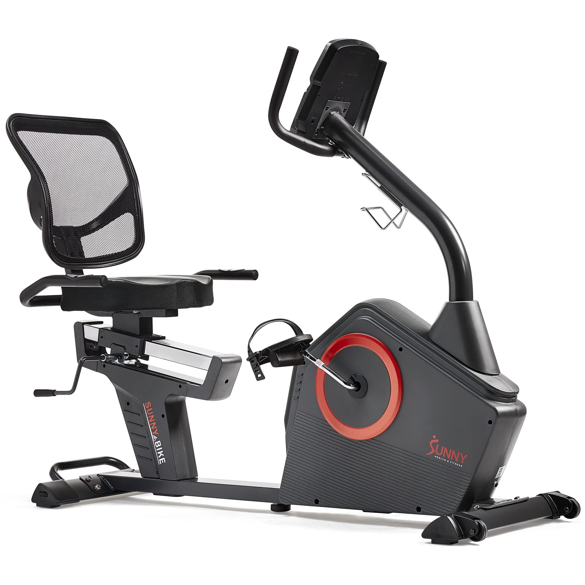 Sunny Health & Fitness Programmable Electro-Magnetic Resistance Recumbent Exercise Bike With 16 Levels Of Resistance, 300 Lbs Weight Capacity, And Bluetooth Connectivity With Exclusive Sunnyfit App - Sf-Rb4850Smart