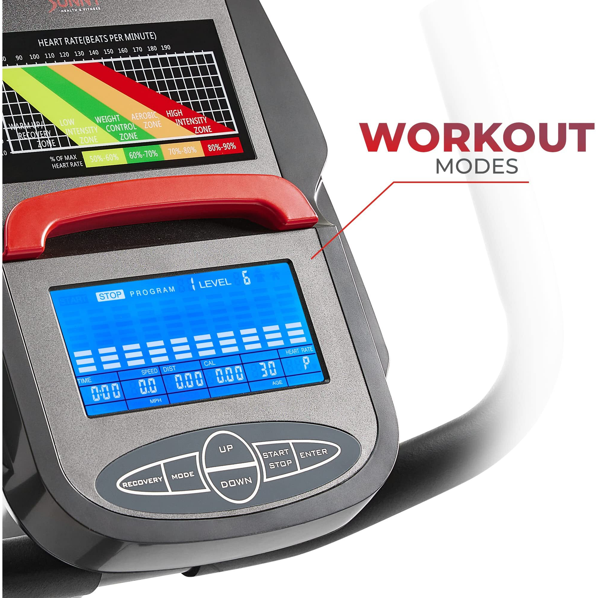 Sunny Health & Fitness Programmable Electro-Magnetic Resistance Recumbent Exercise Bike With 16 Levels Of Resistance, 300 Lbs Weight Capacity, And Bluetooth Connectivity With Exclusive Sunnyfit App - Sf-Rb4850Smart