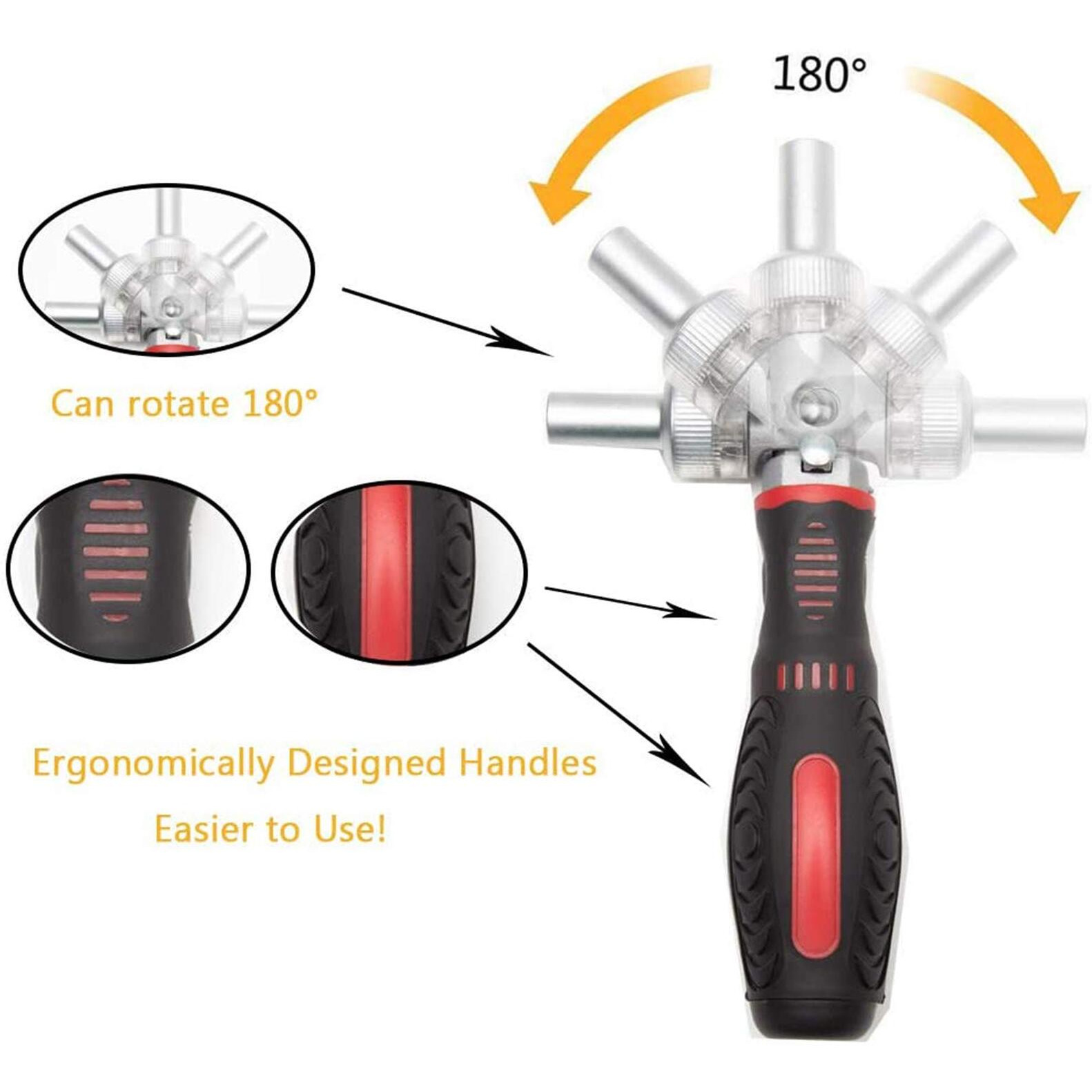 Jenabom 61 In 1 Ratcheting Screwdriver Set, Magnetic Screwdriver Bit Set With Rotatable Ratchet Handles, Sockets & Bits, Household Repair Tool Kits For Computers, Electronic Devices, Furniture