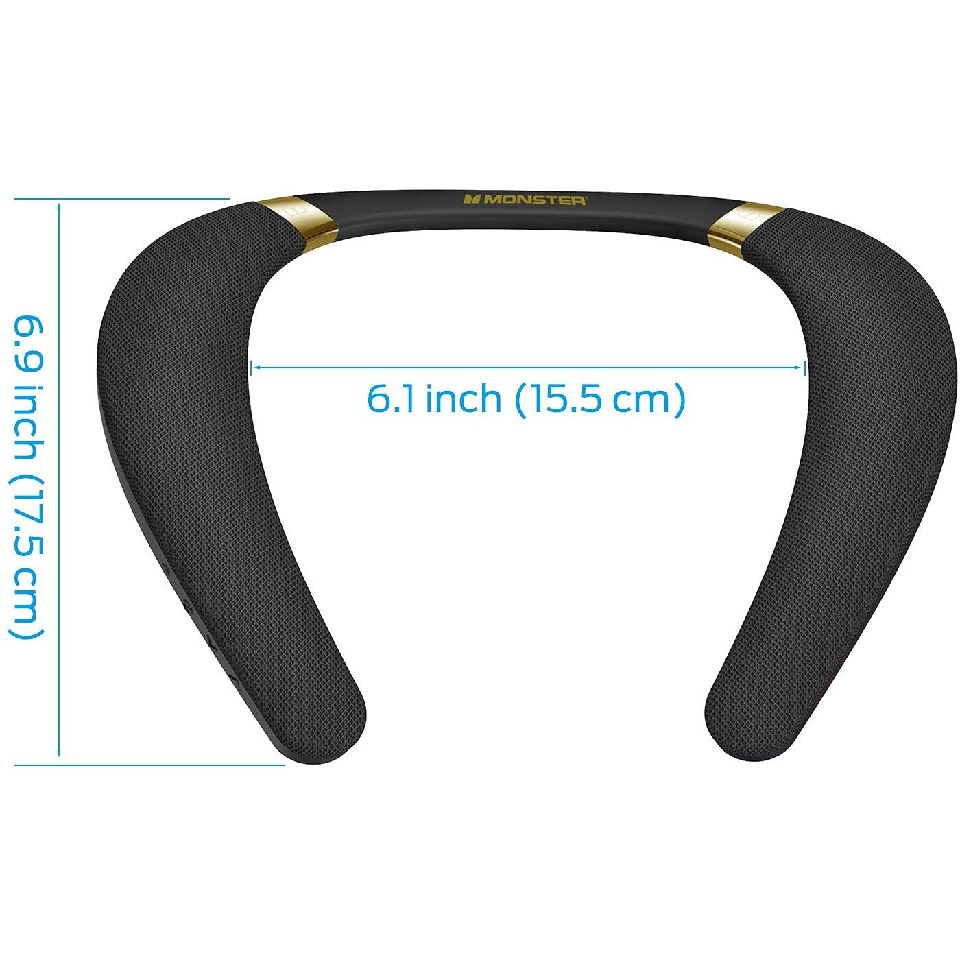 Monster Boomerang Neckband Bluetooth Speaker, Neck Wireless Wearable Speaker With 12H Playtime, True 3D Stereo Sound, Portable Soundwear, Ipx7 Waterproof, For Home Sport Outdoor