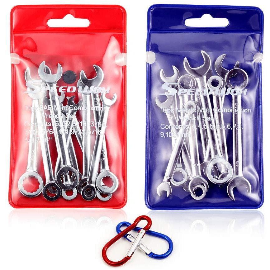 Speedwox Mini Wrench Set Metric Sae Ignition Wrench Sets Open And Box End Wrench Set Small Wrench Set Combination Wrench Sets With Storage Pouches And Key Chains, 4Mm-11Mm & 5/32""-7/16""