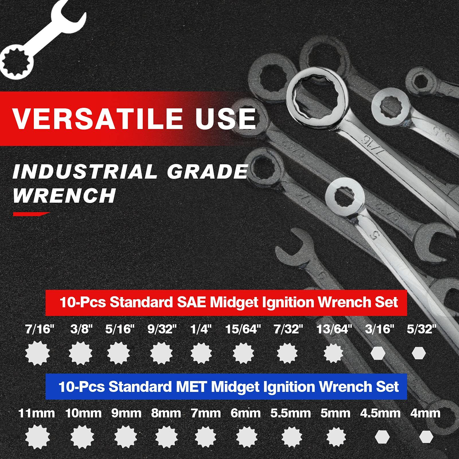 Speedwox Mini Wrench Set Metric Sae Ignition Wrench Sets Open And Box End Wrench Set Small Wrench Set Combination Wrench Sets With Storage Pouches And Key Chains, 4Mm-11Mm & 5/32""-7/16""