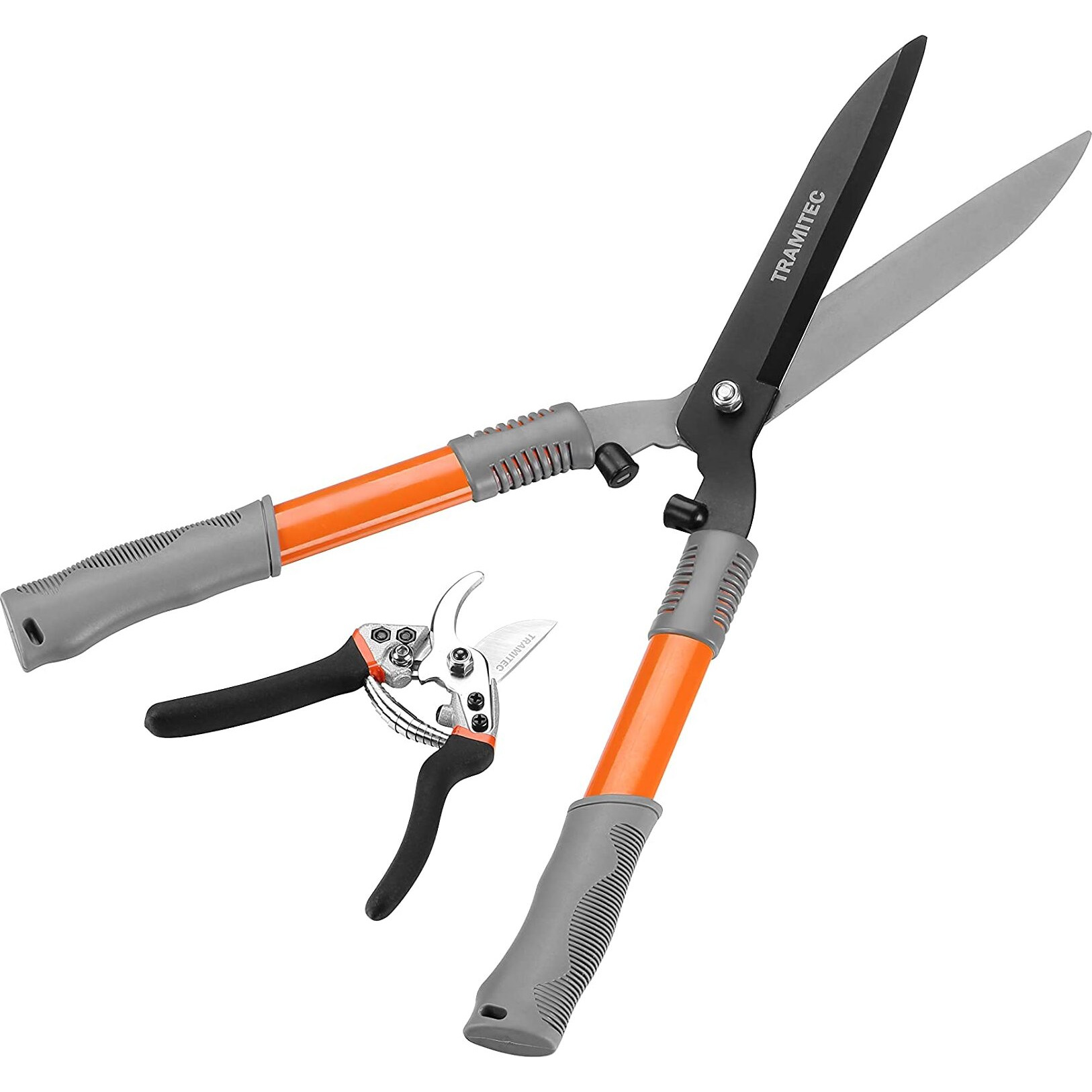 Tramitec Garden Hedge Shears. Hedge Clippers & Shears Set With Super Pruning Shears. Heavy Duty Garden Clippers For Shaping Bushes Nicely. Hedge Scissors & Shears Made With Durable Carbon Steel.