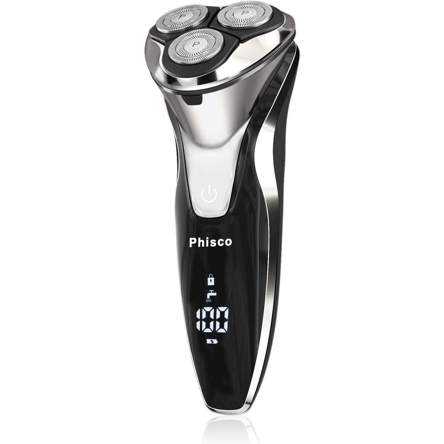 Phisco Electric Razor For Men - Precision Shavers For Man, Fast Charging, Cordless Wet & Dry Razors With Pop-Up Trimmer, Usb Plug-And-Play, Led Display