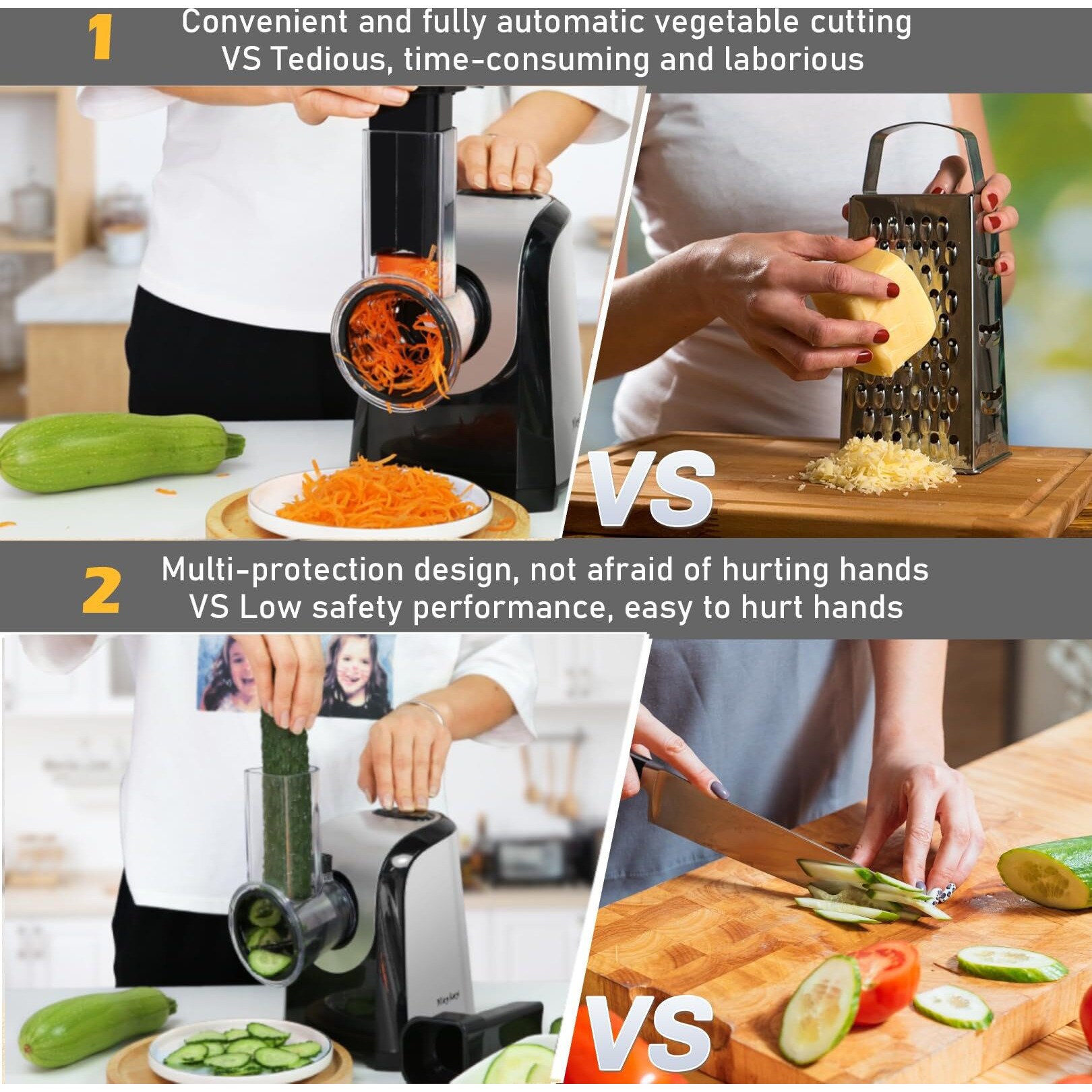 Homdox Electric Cheese Grater 5 In 1 Professional Electric Slicer Shredder 150W Cheese Grater One-Touch Control Salad Maker For Home Kitchen Use, Electric Salad Machine For Cheese, Fruits, Vegetables