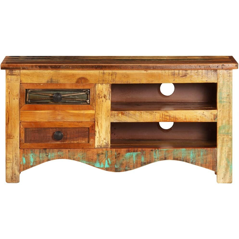 Vidaxl Classic-Style Tv Cabinet - Solid Reclaimed Wood - Built-In Storage - Handmade Craftsmanship - Industrial Style Elements