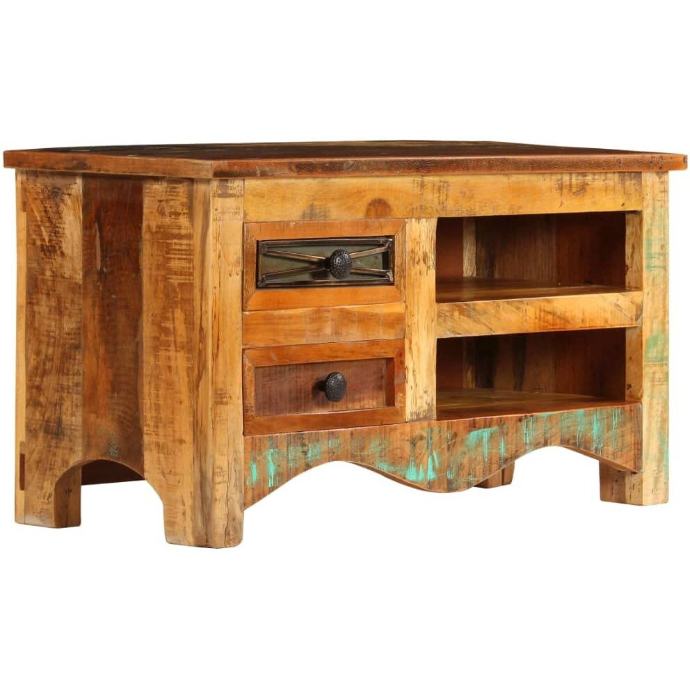 Vidaxl Classic-Style Tv Cabinet - Solid Reclaimed Wood - Built-In Storage - Handmade Craftsmanship - Industrial Style Elements