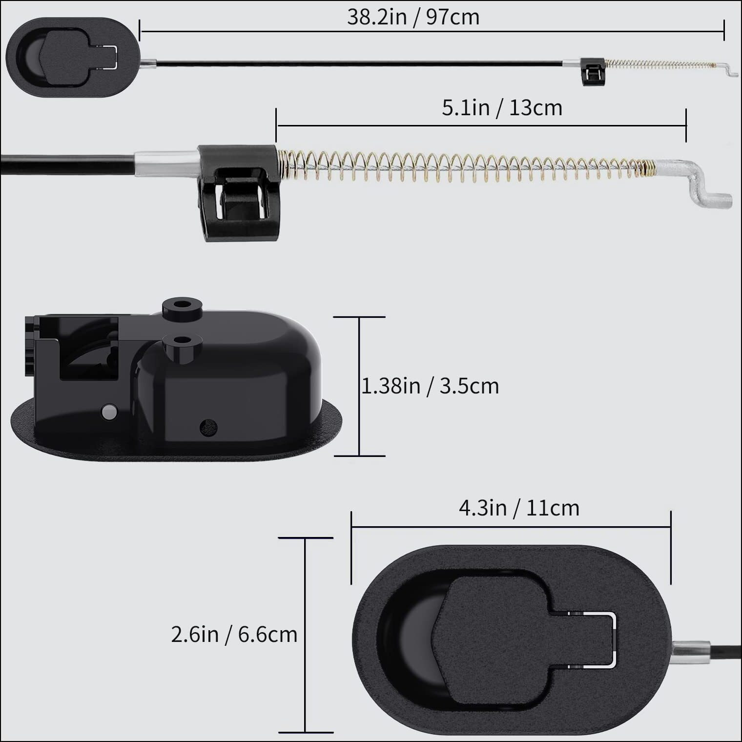 Baridwon 2 Set Recliner Replacement Parts, Durable Recliner Release Pull Handle With Recliner Pull Cable, Repair Replacement Parts Compatible With Most Furniture Of Recliner Chair Sofa Couch