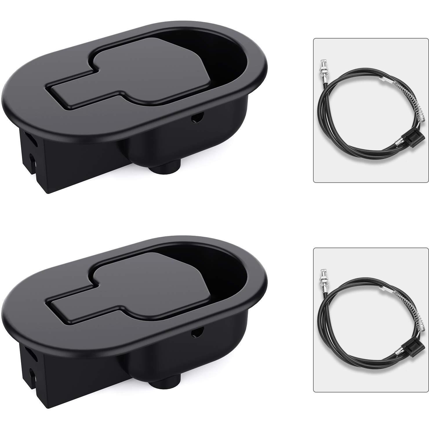 Baridwon 2 Sets Recliner Replacement Parts - Metal Recliner Handle, Release Pull Cable Fits Ashley & Most Recliner Sofas, Exposed Cable Length 5.1 Inches