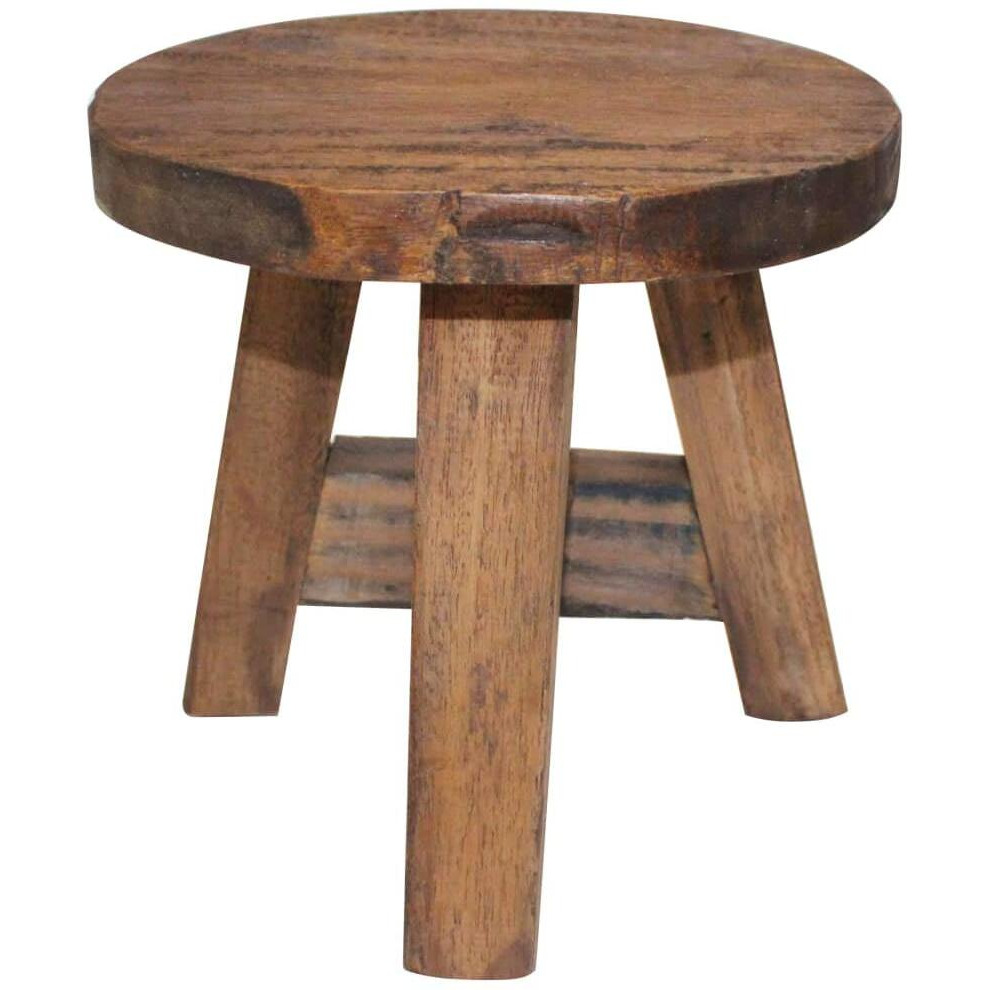 Vidaxl Solid Reclaimed Wood Stool - Handcrafted, Compact & Portable Home Accessory Featuring Farmhouse Style And Vintage Look